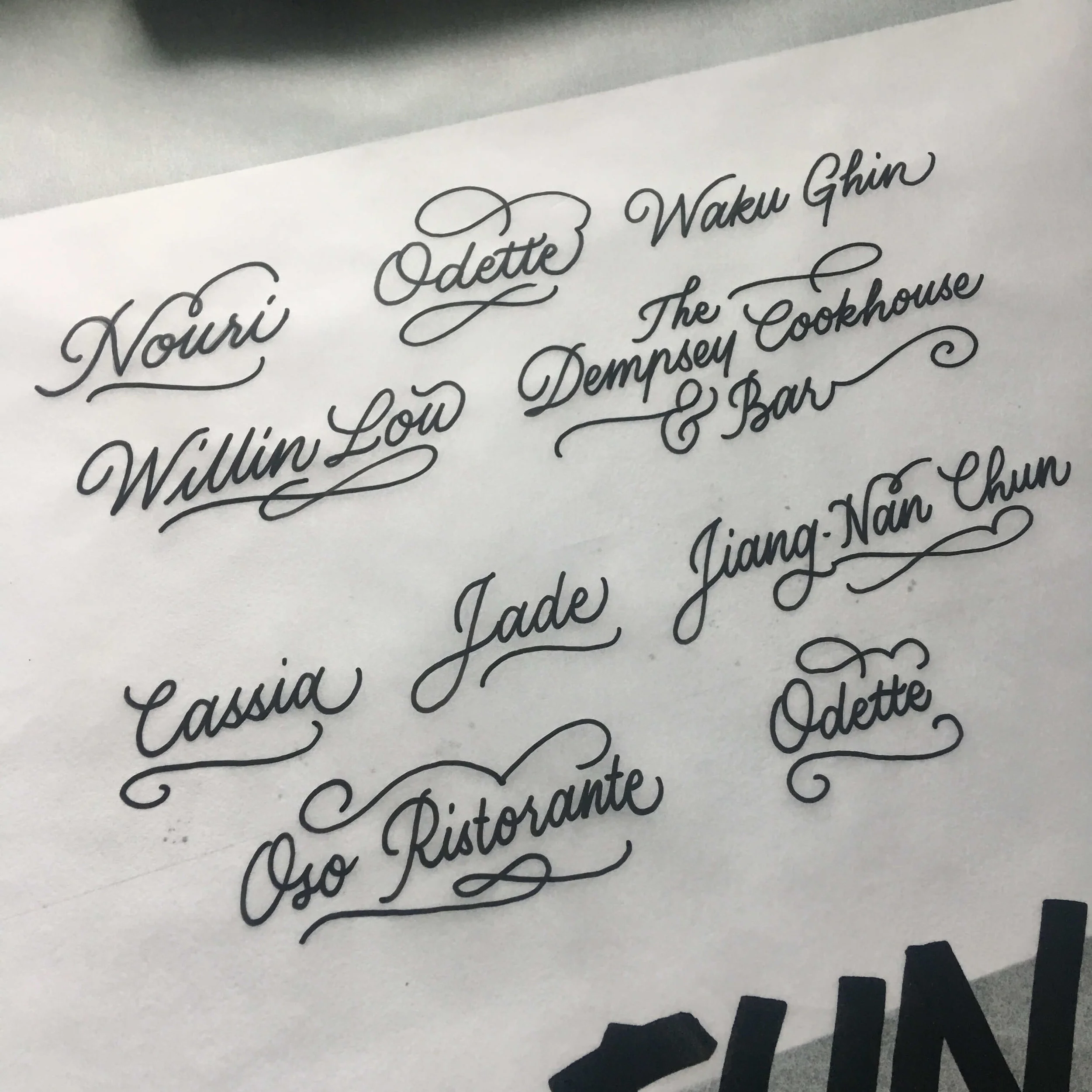 Name list of wine personalisation