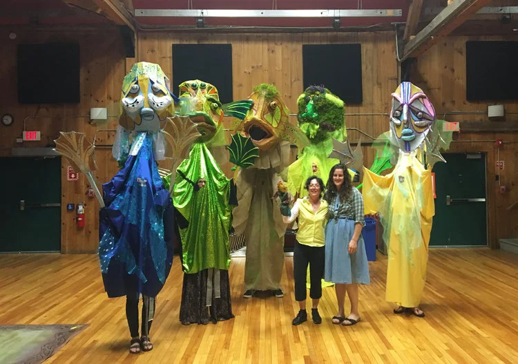 Susan Buroker and Stephanie Trotter with Little Fish , Scuppets .