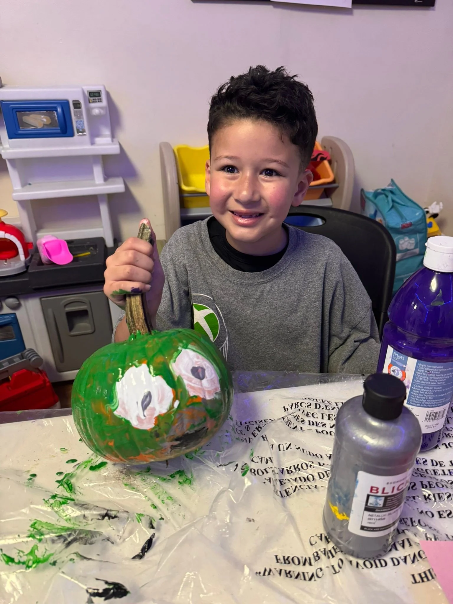 Fun time painting pumpkins with Michael and others at CHI