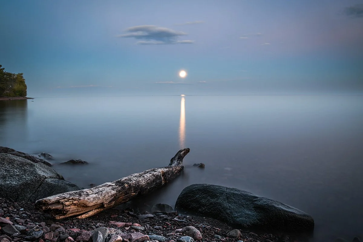 Moon Rising over Lake Superior