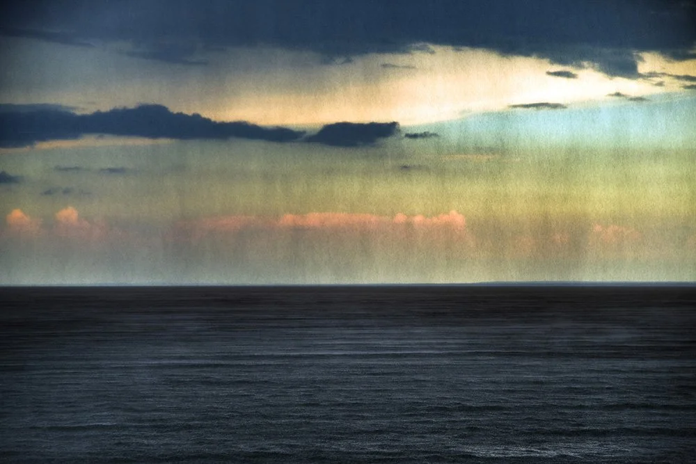 Rain and sunset over Lake Superior