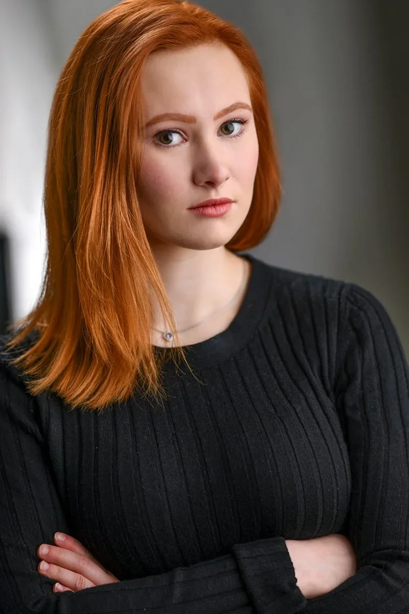 Serious female headshot for acting 