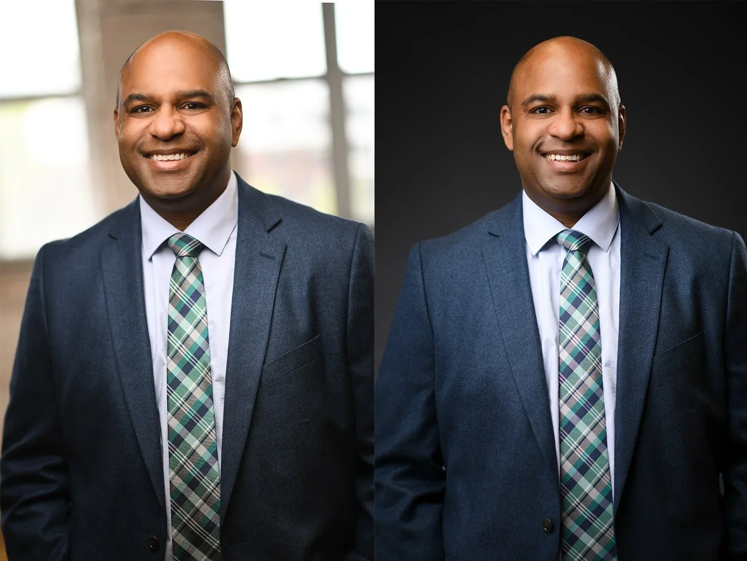 Gentleman in a green tie headshot