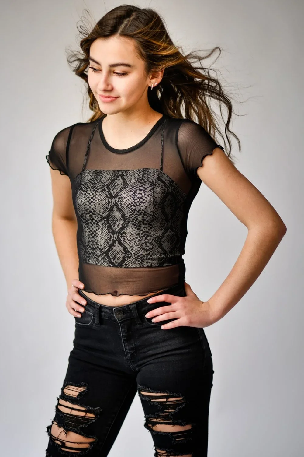 Fashion photo wind in hair