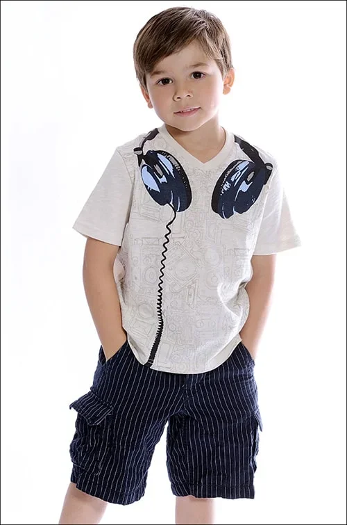 Small kid in shorts headshot