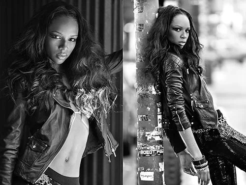 Girl on street posing