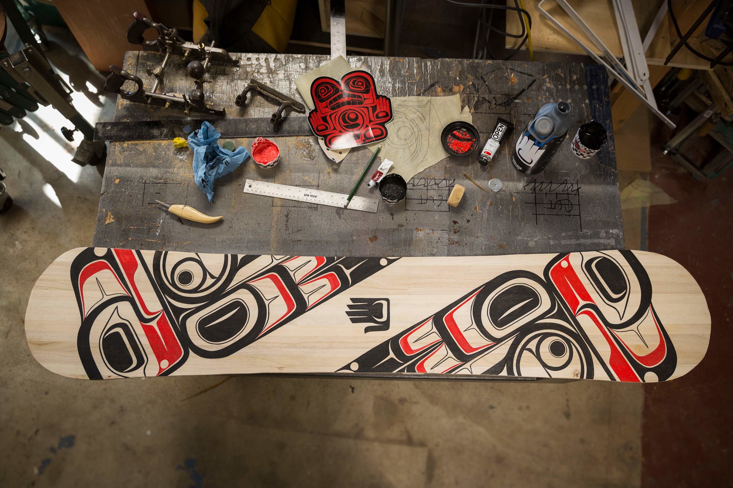 James's workspace essentials (6 empty cups of Cruisin' Coffee not shown) / photo: Ian Tetzner