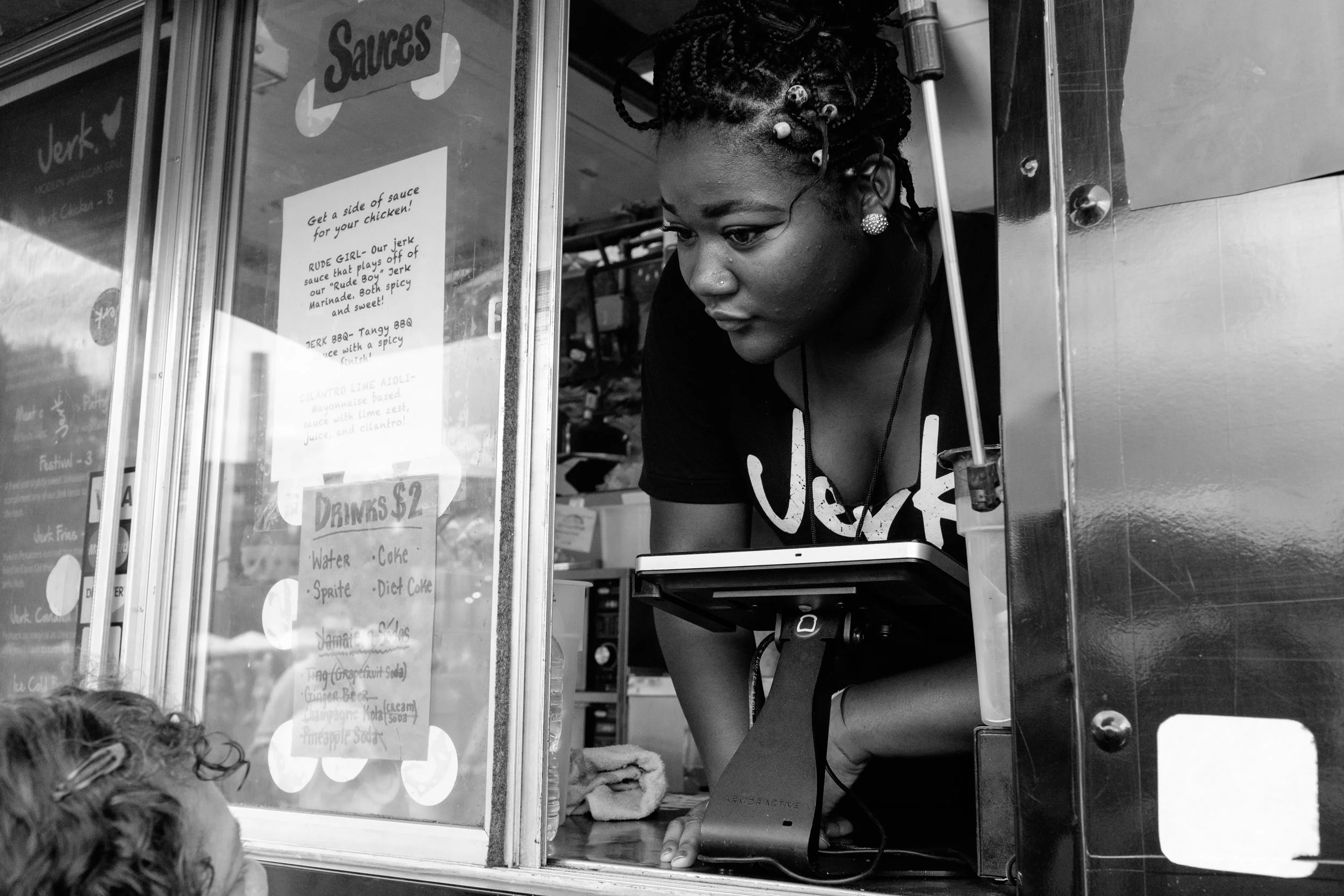 Food truck worker at Reggae Fest Chicago, August 2016.