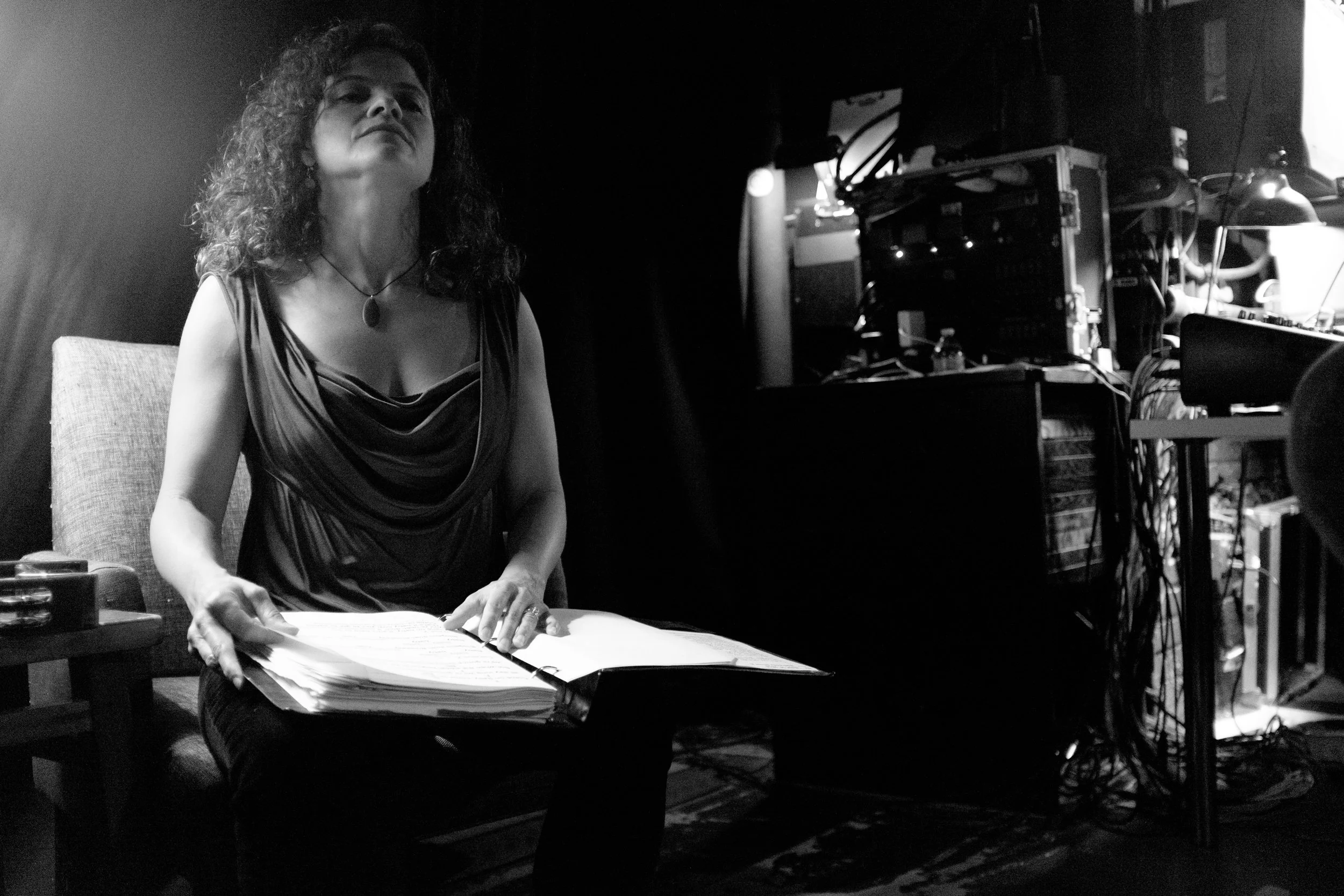 Lauren of The Beat Hotel takes a moment backstage before the show.