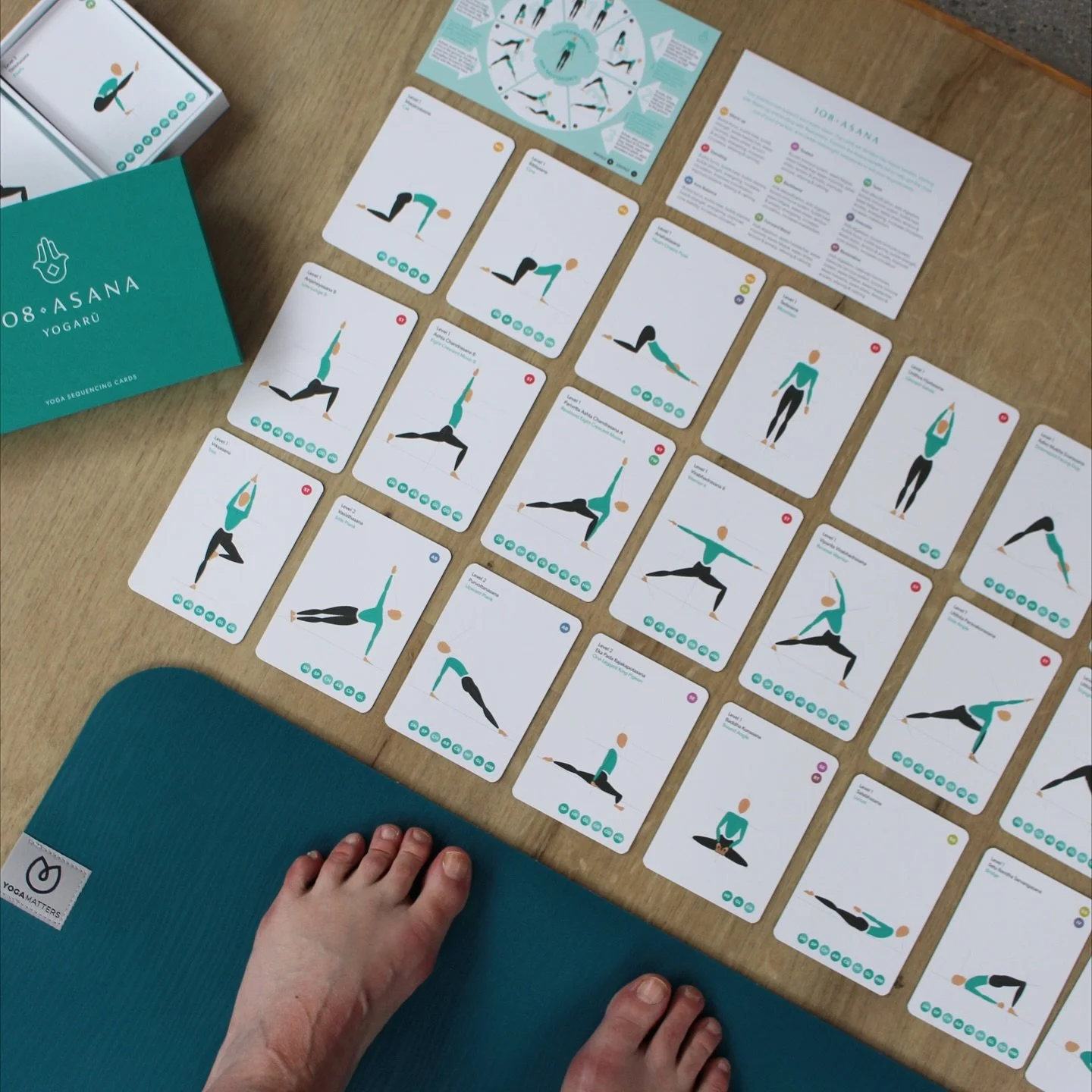 HOME PRACTICE MADE EASY! Take the guesswork out of which poses to practice to suit your needs. My asana cards offer the most extensive set of asana on the market to give you plenty of variety to choose from. Divided into asana families with alignment