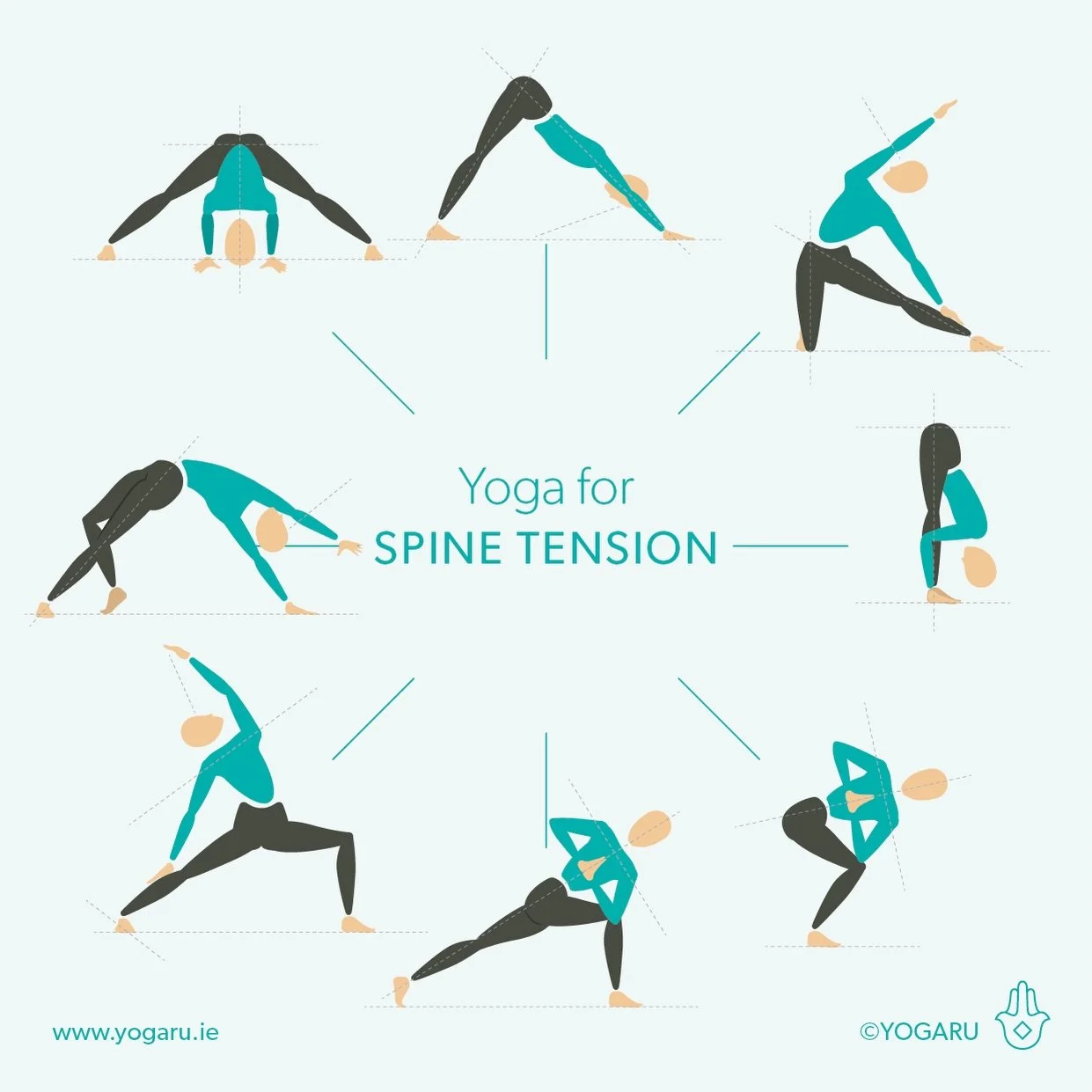 YOGA FOR SPINE TENSION. Our spine is the central column of our skeletal system and gets plenty of wear and tear over life. It needs constant care and attention to keep it strong and supple.. Try some of these eight poses to keep your spine lumber and