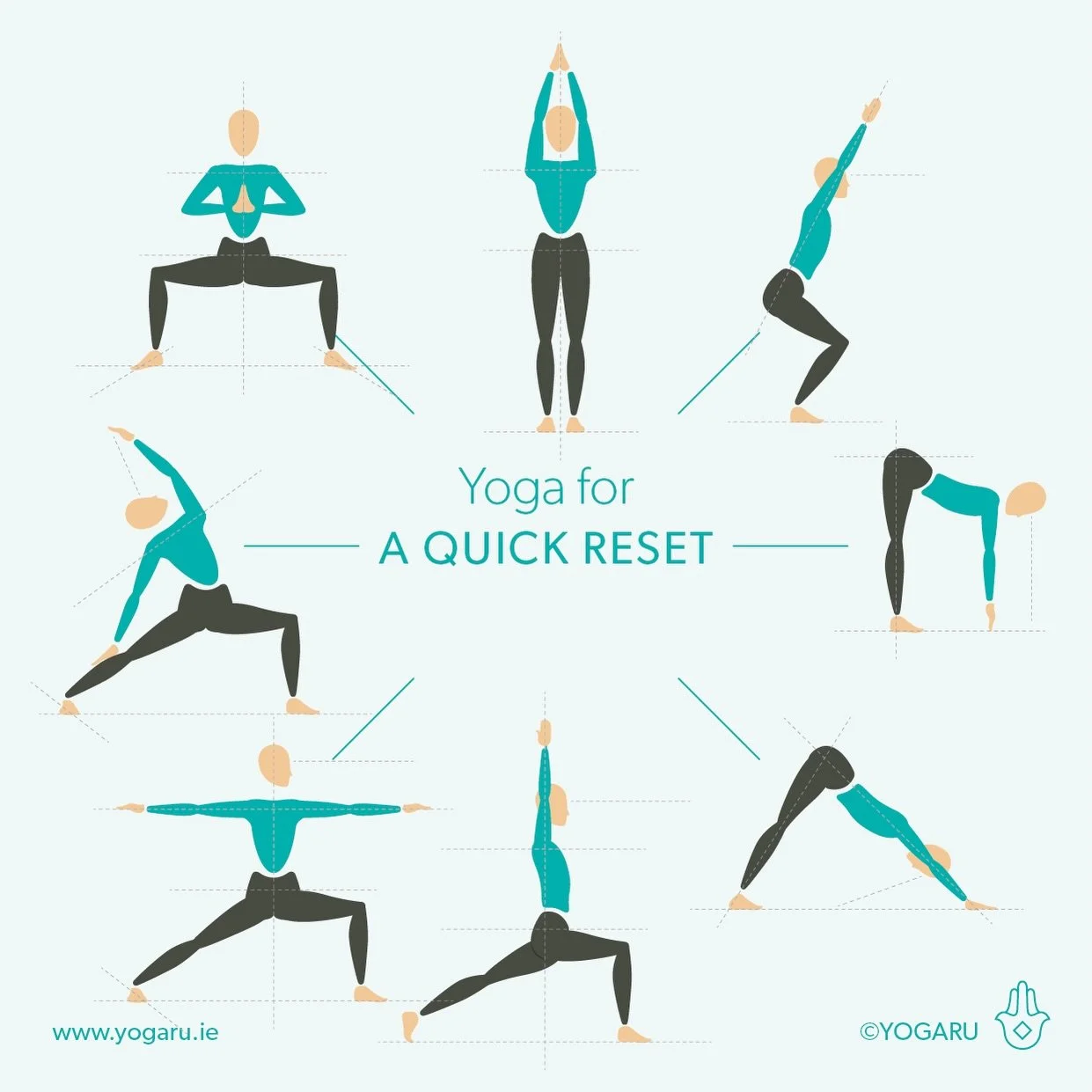 YOGA FOR A QUICK RESET. Press the pause button on your day and flow through some or all of these poses for a quick physical and mental reset.

Sign up for my newsletter to get a FREE BENEFITS OF YOGA INFOGRAPHIC to help you work out your joyous poses