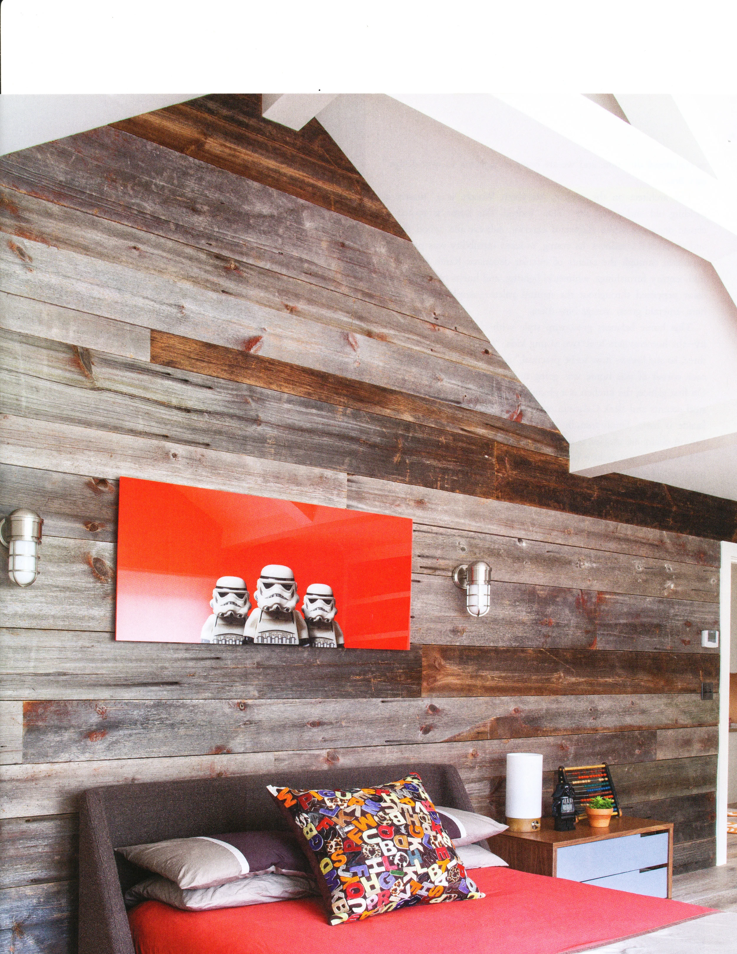 Barn siding accent wall