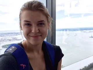Meridith at the top of the World Trade Center during her week in NYC. 