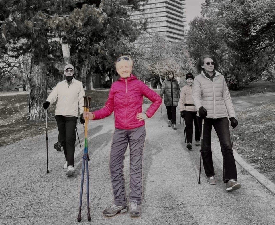 Nordic walking in Mount Pleasant Cemetery, Toronto, 2025