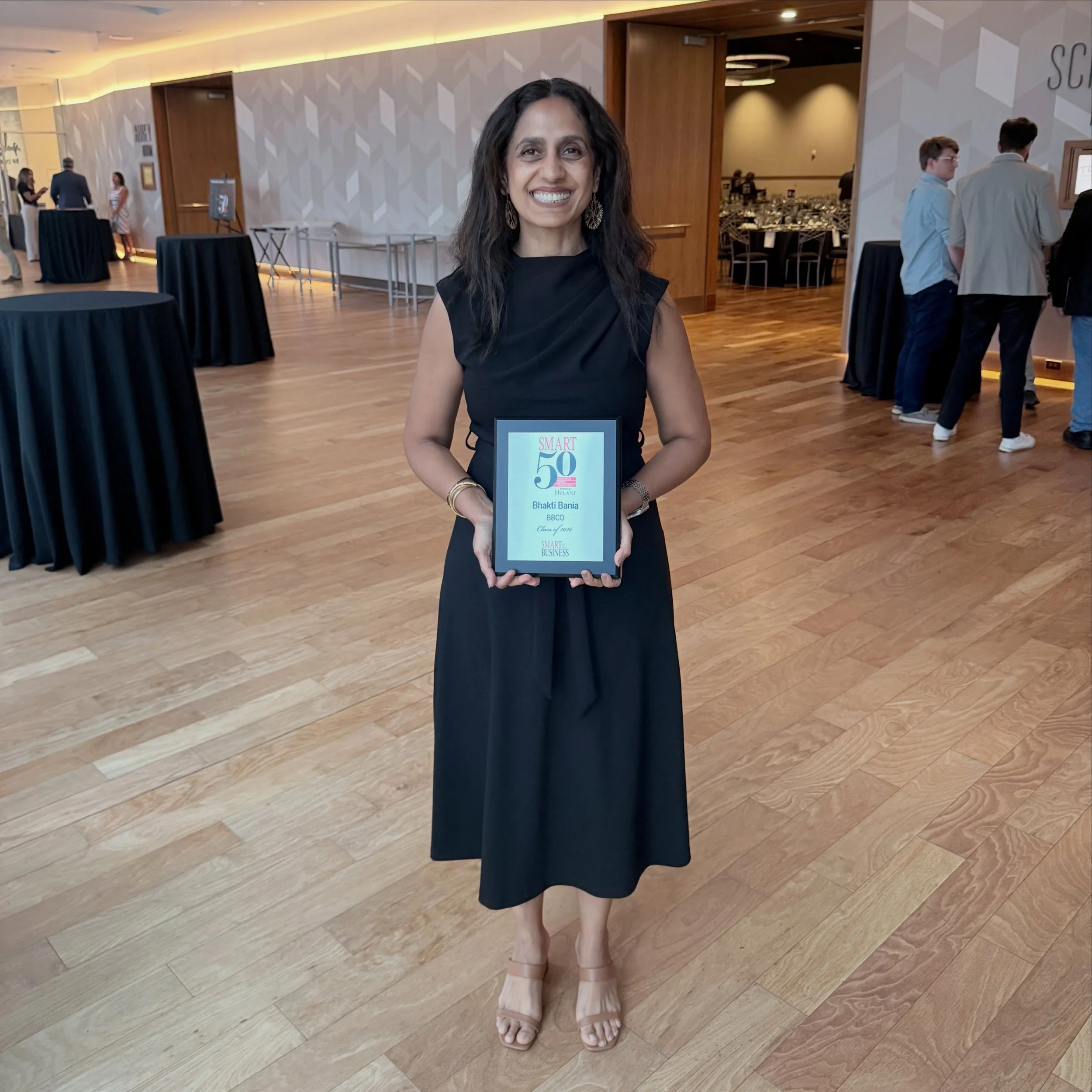 A proud moment for BBCO! 🏆
Our CEO, Bhakti Bania, was honored as a 2026 Smart 50 Award recipient, recognizing her leadership, vision, and impact in Central Ohio.
Bhakti&rsquo;s leadership continues to shape who we are as a firm&mdash;from the work w
