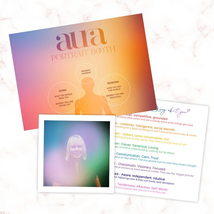Fox & Darling aura portrait booth 5x7 print and color card