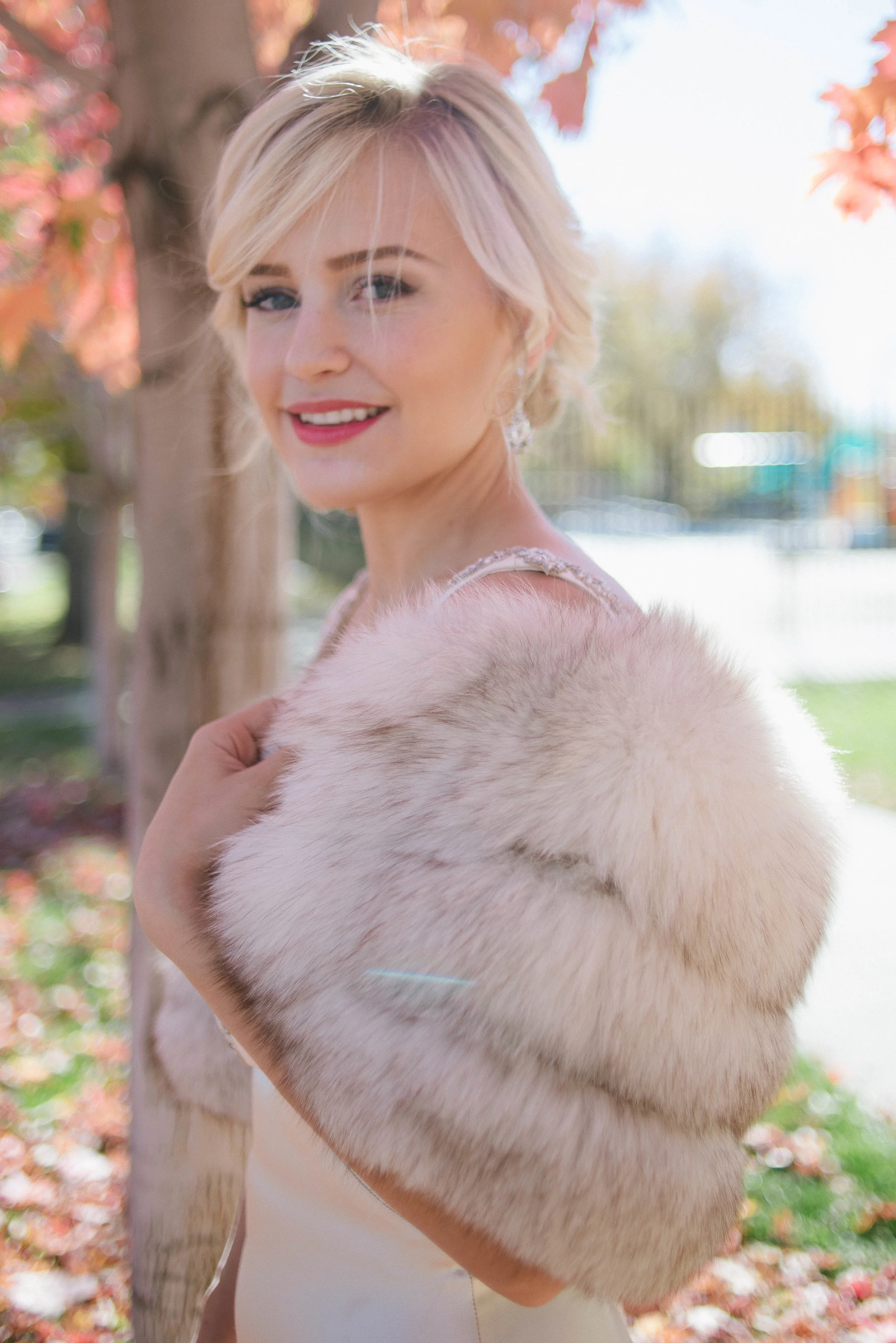 Fall Wedding | Vintage Bridal Fur from Little White Dress Bridal Shop