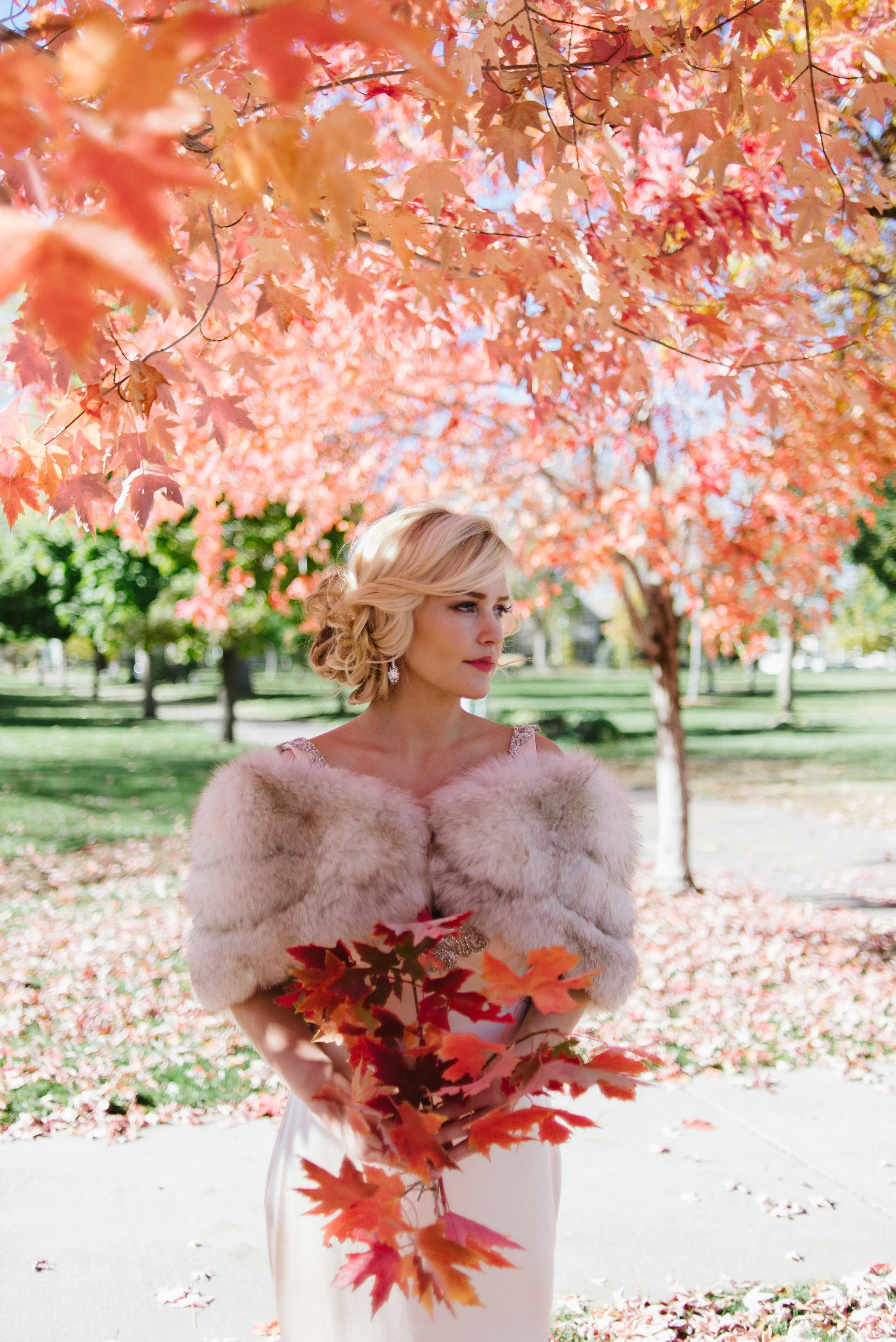 Fall Wedding | Vintage Bridal Fur from Little White Dress Bridal Shop