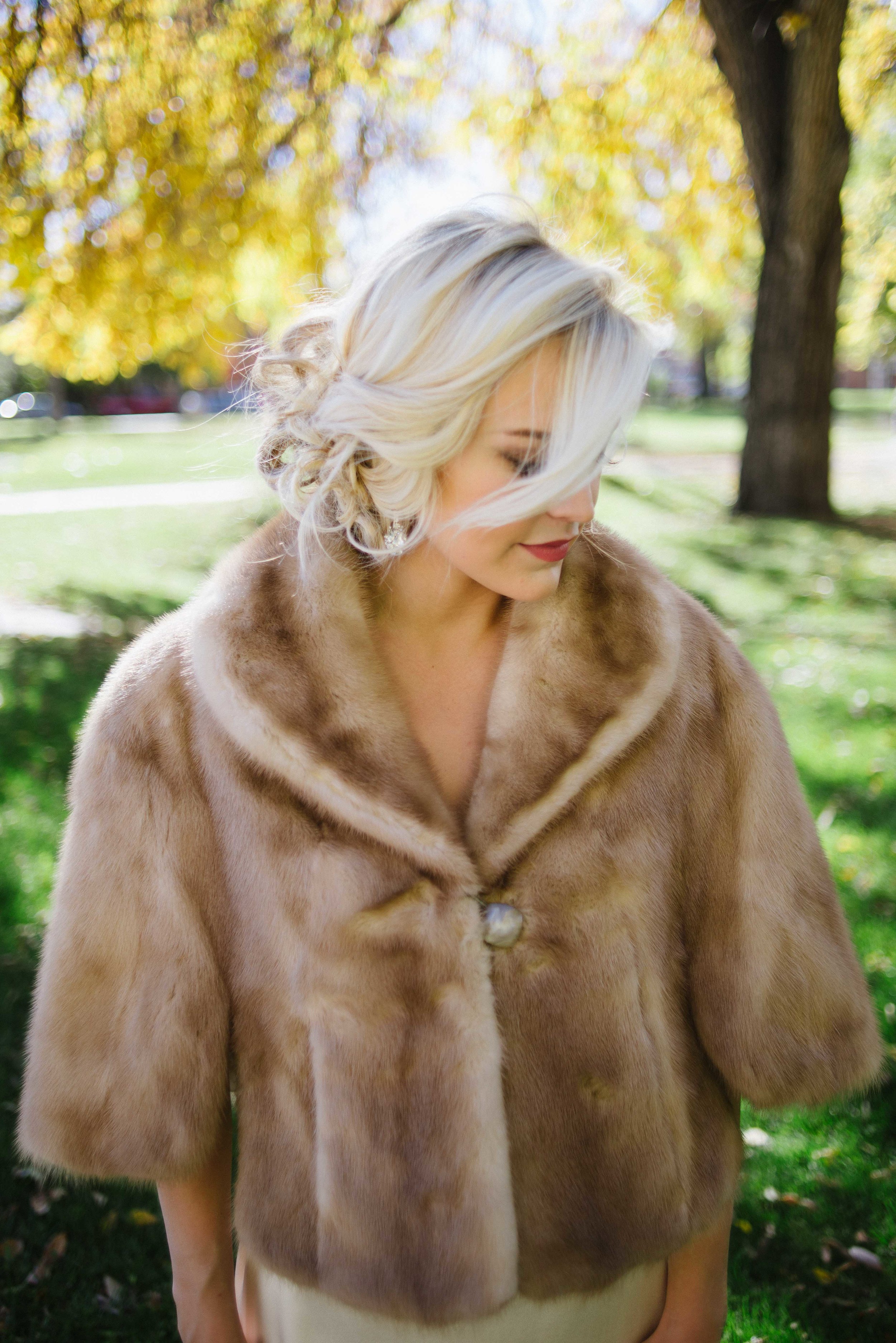  Fall Wedding | Vintage Bridal Fur from Little White Dress Bridal Shop 