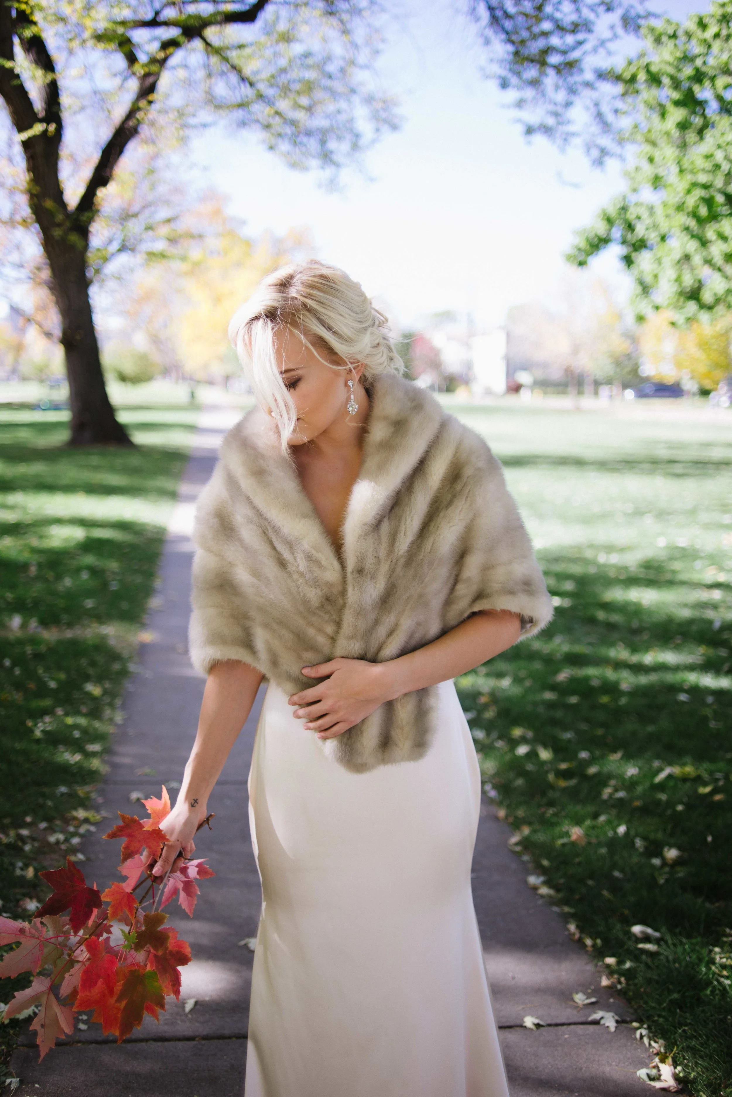 Fall Wedding | Vintage Bridal Fur from Little White Dress Bridal Shop