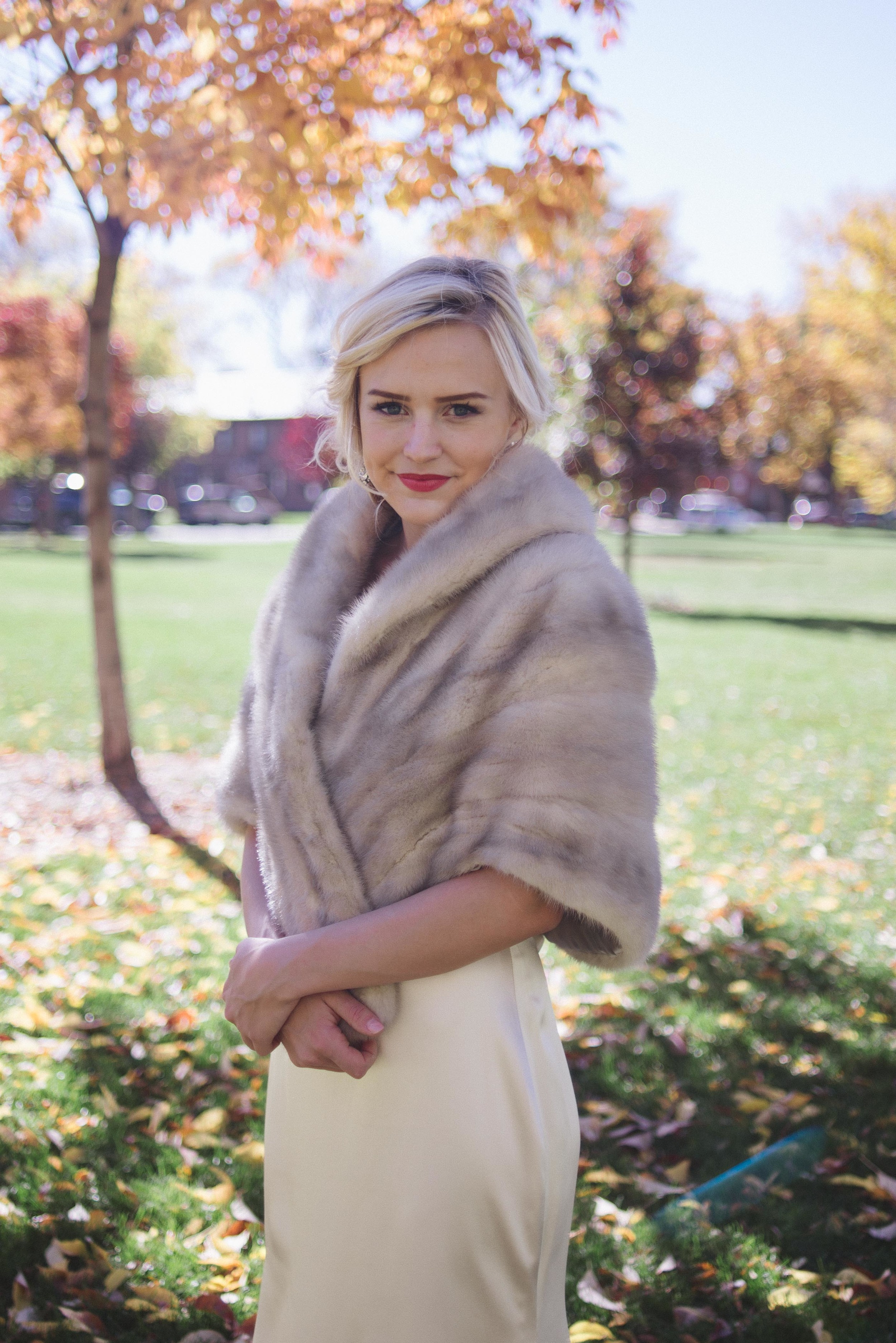  Fall Wedding | Vintage Bridal Fur from Little White Dress Bridal Shop 