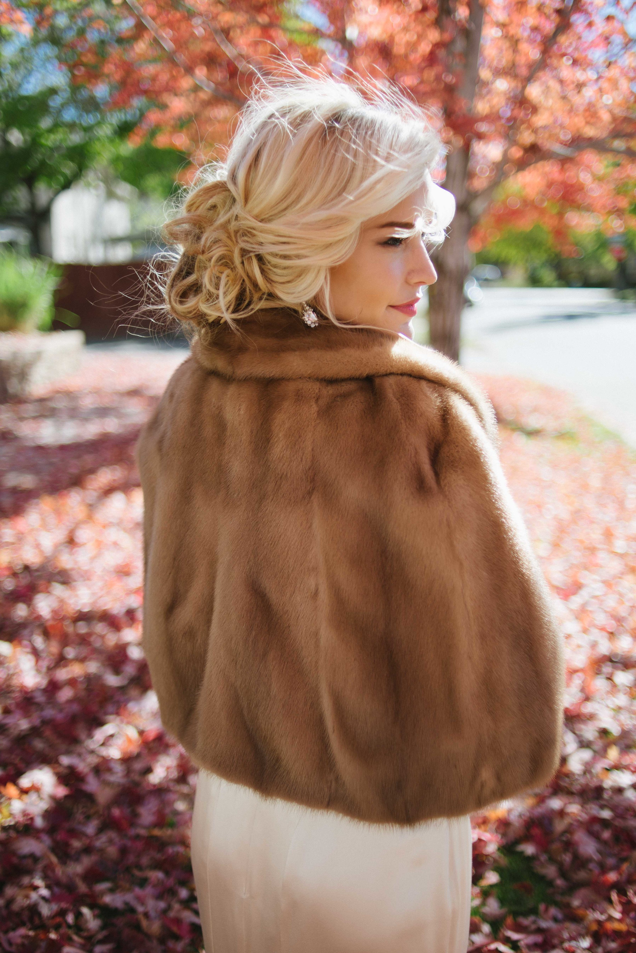 Fall Wedding | Vintage Bridal Fur from Little White Dress Bridal Shop