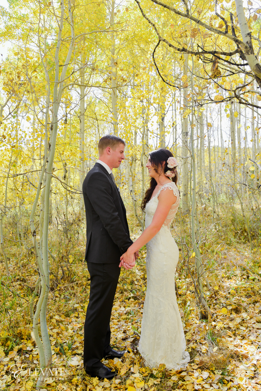  Montage Deer Valley Wedding | Park City, Utah | Claire Pettibone Chantilly Gown from Little White Dress Bridal Shop in Denver | Elevate Photography 