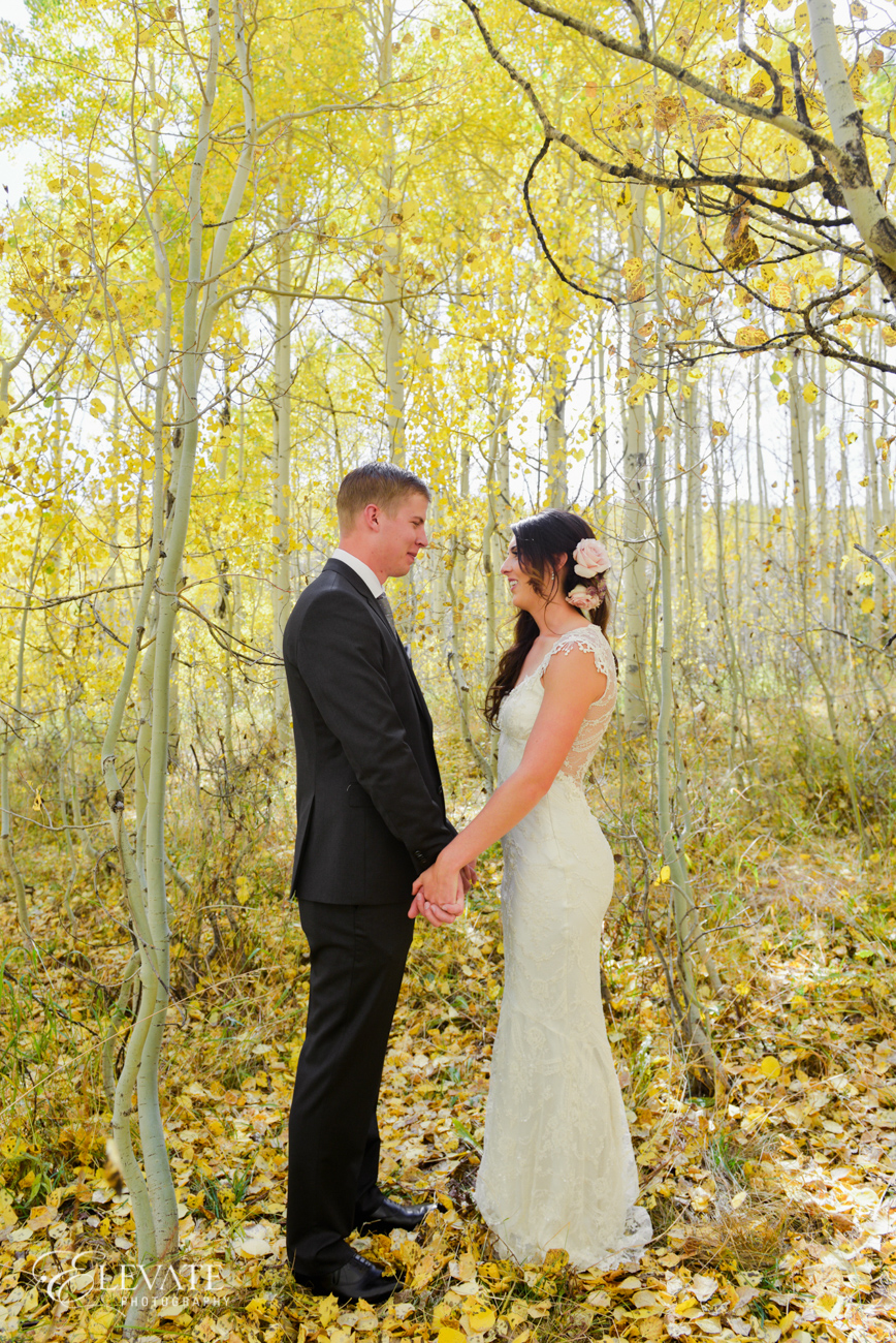 Montage Deer Valley Wedding | Park City, Utah | Claire Pettibone Chantilly Gown from Little White Dress Bridal Shop in Denver | Elevate Photography