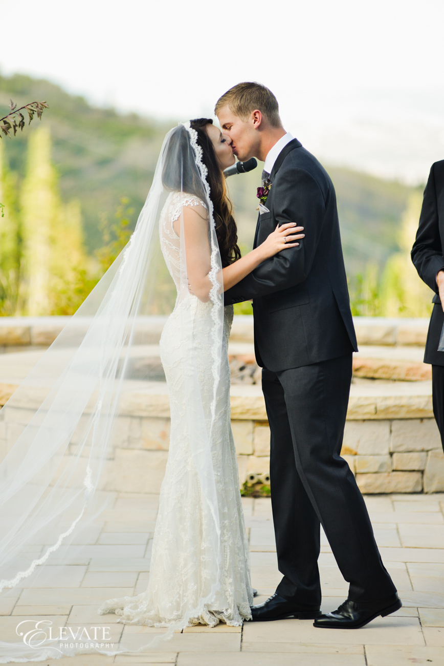 Montage Deer Valley Wedding | Park City, Utah | Claire Pettibone Chantilly Gown from Little White Dress Bridal Shop in Denver | Elevate Photography