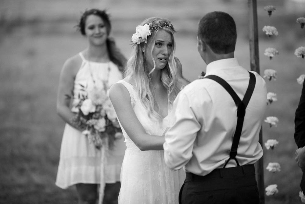 Colorado Backyard Bohemian Wedding | Charlie Brear wedding dress from Little White Dress Bridal Shop