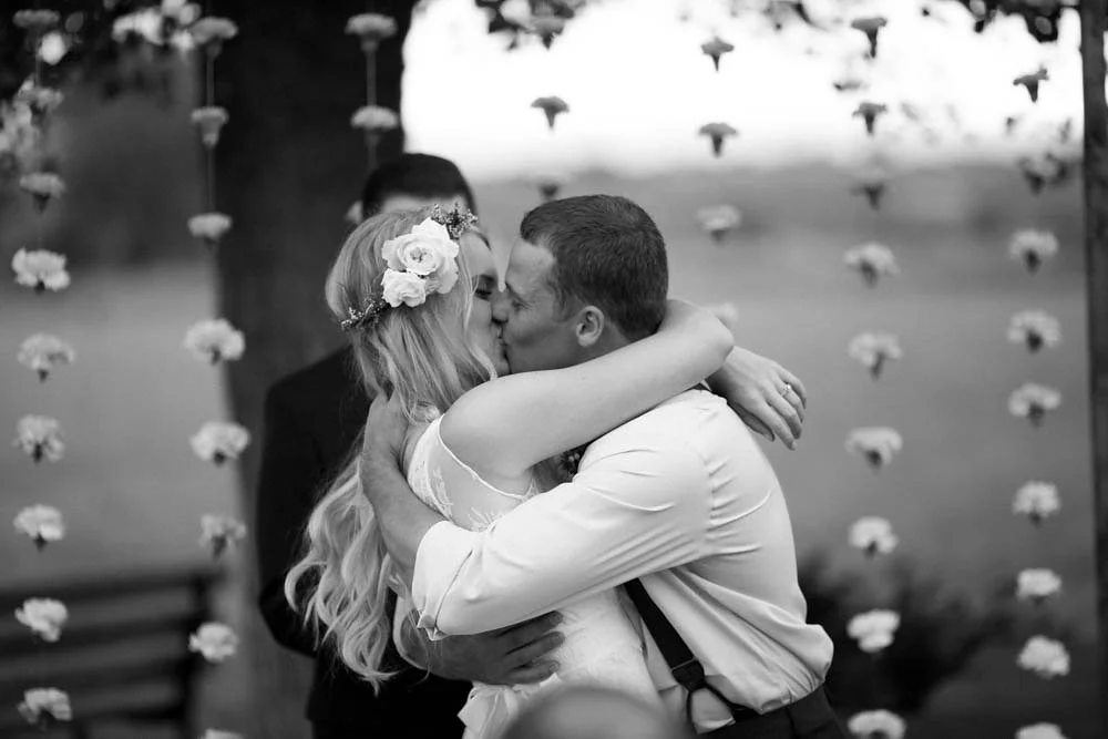 Colorado Backyard Bohemian Wedding | Charlie Brear wedding dress from Little White Dress Bridal Shop