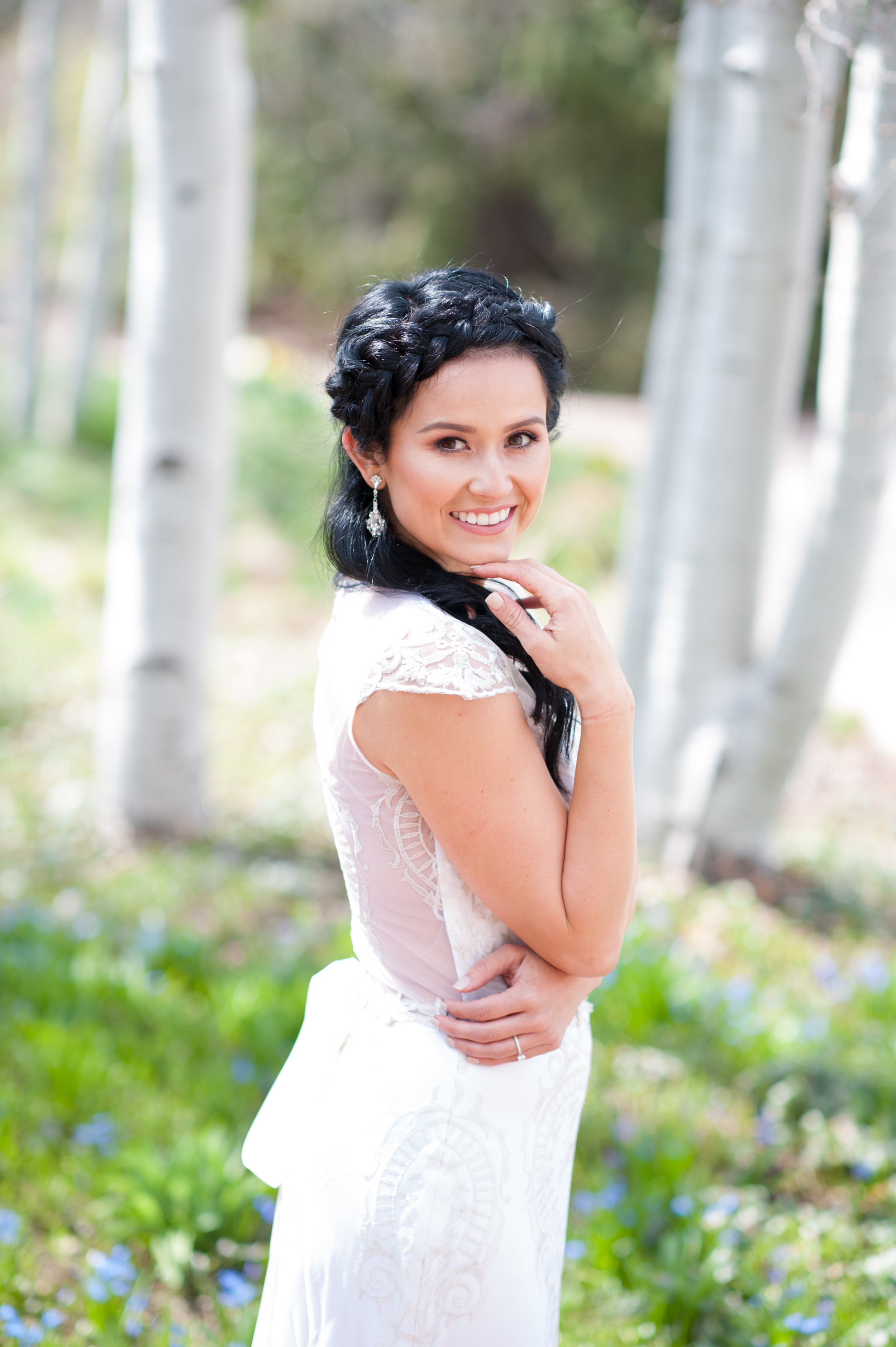  Spring inspired shoot at Botanic Gardens Denver | "Vanderbilt" from Claire Pettibone available at Little White Dress Bridal Shop |&nbsp; Colby Elizabeth Photography  