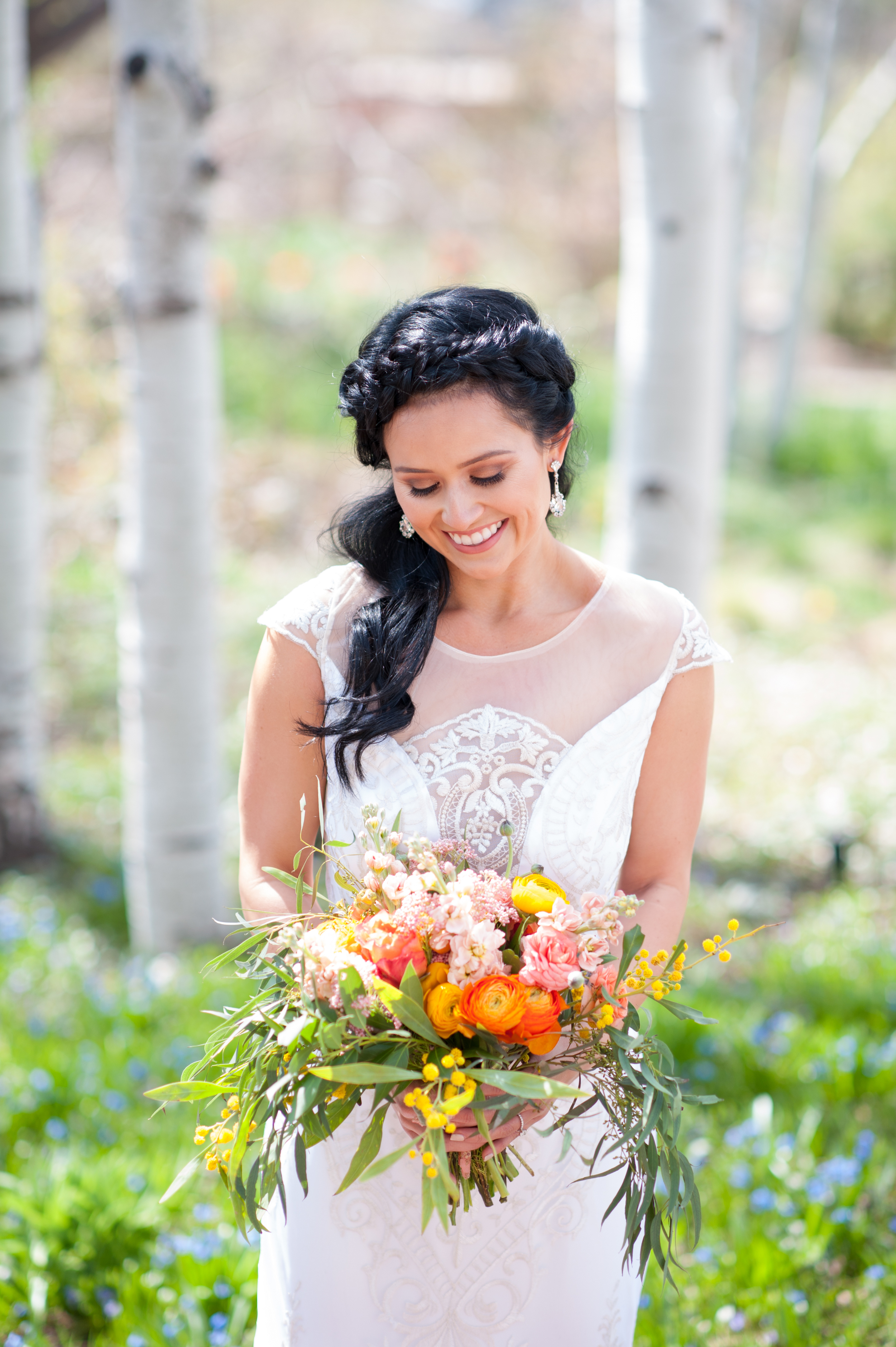 Spring inspired shoot at Botanic Gardens Denver | "Vanderbilt" from Claire Pettibone available at Little White Dress Bridal Shop | Colby Elizabeth Photography