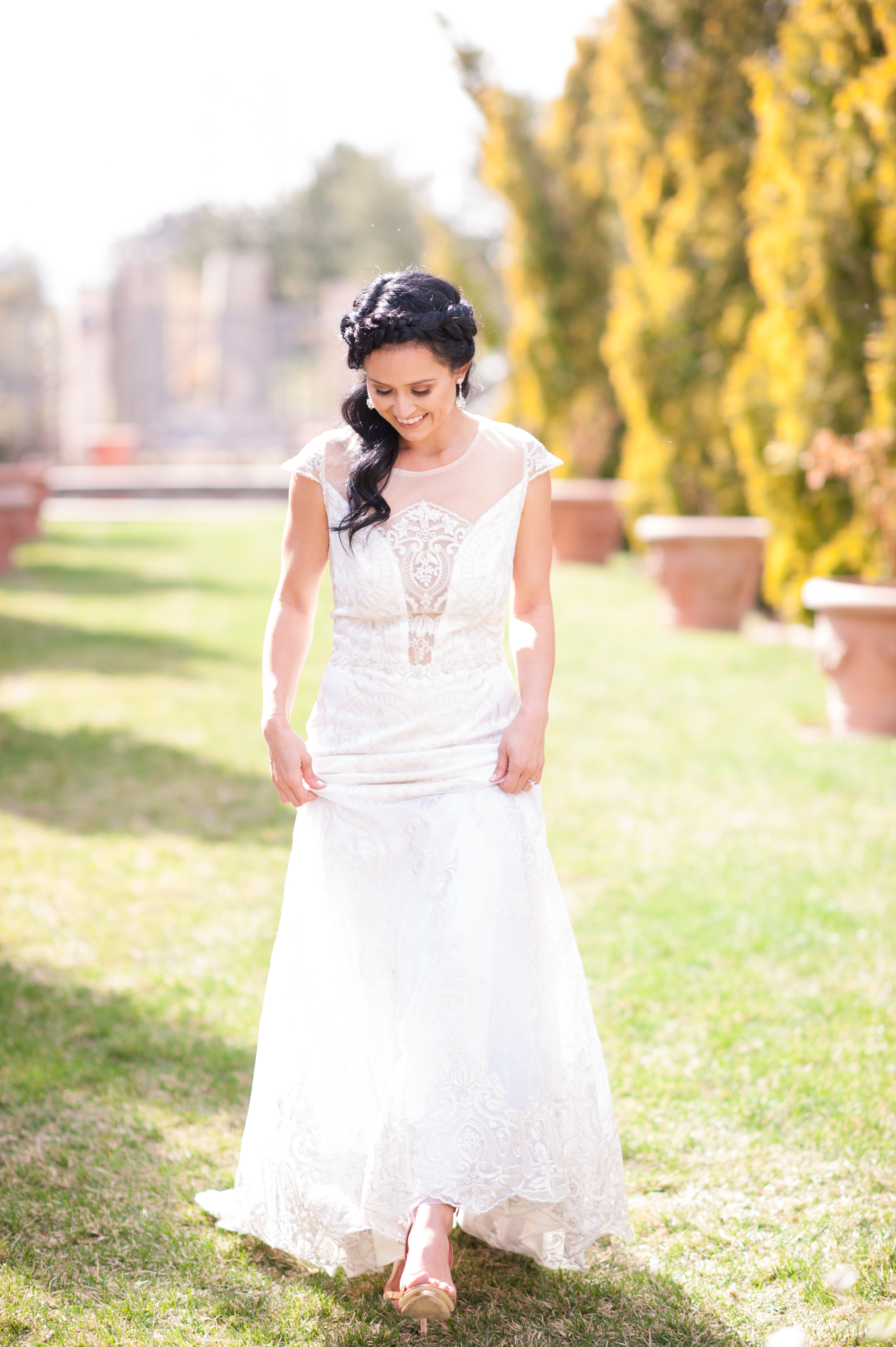 Spring inspired shoot at Botanic Gardens Denver | "Vanderbilt" from Claire Pettibone available at Little White Dress Bridal Shop | Colby Elizabeth Photography