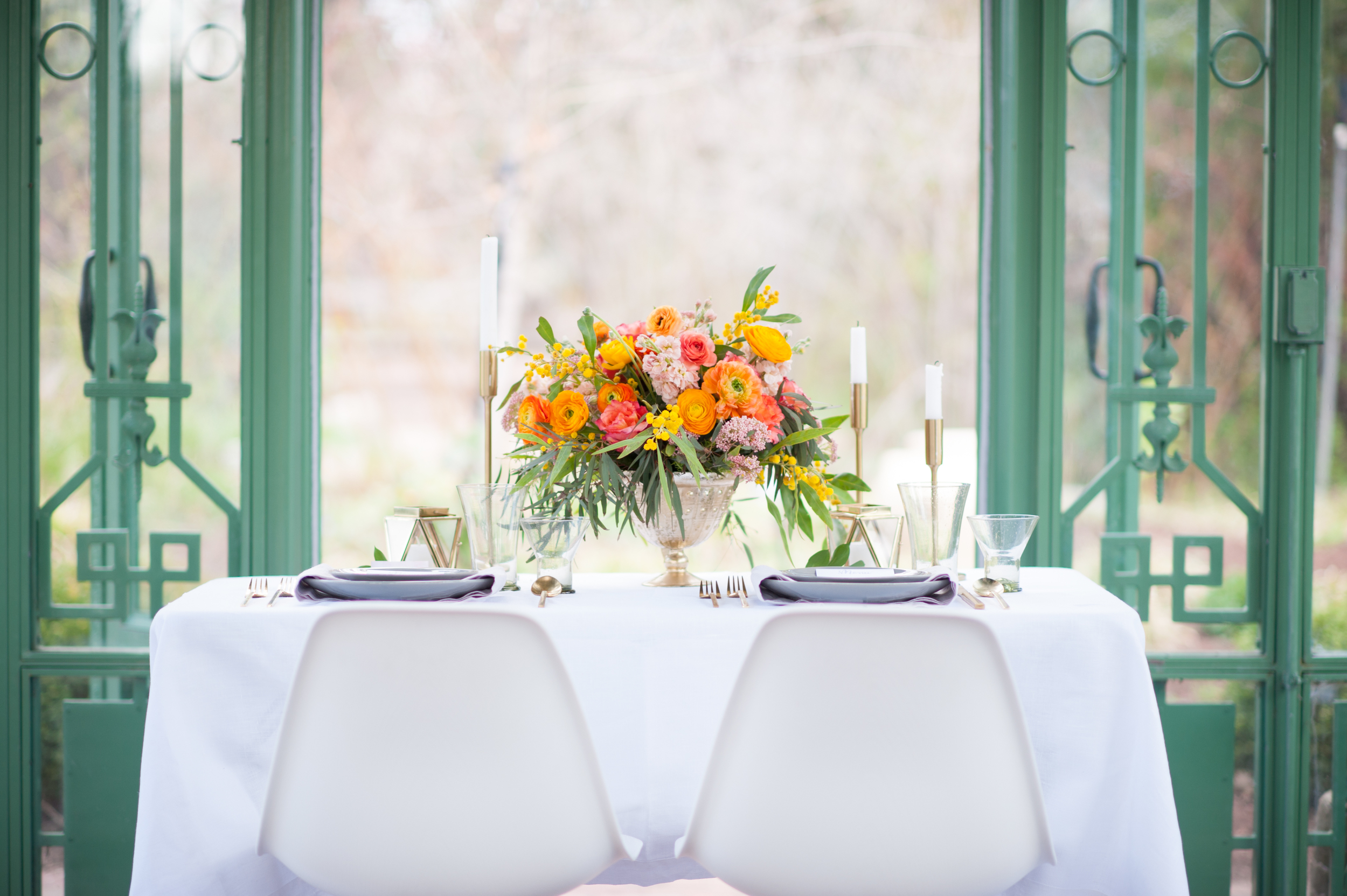  Spring inspired shoot at Botanic Gardens Denver | "Vanderbilt" from Claire Pettibone available at Little White Dress Bridal Shop |&nbsp; Colby Elizabeth Photography  