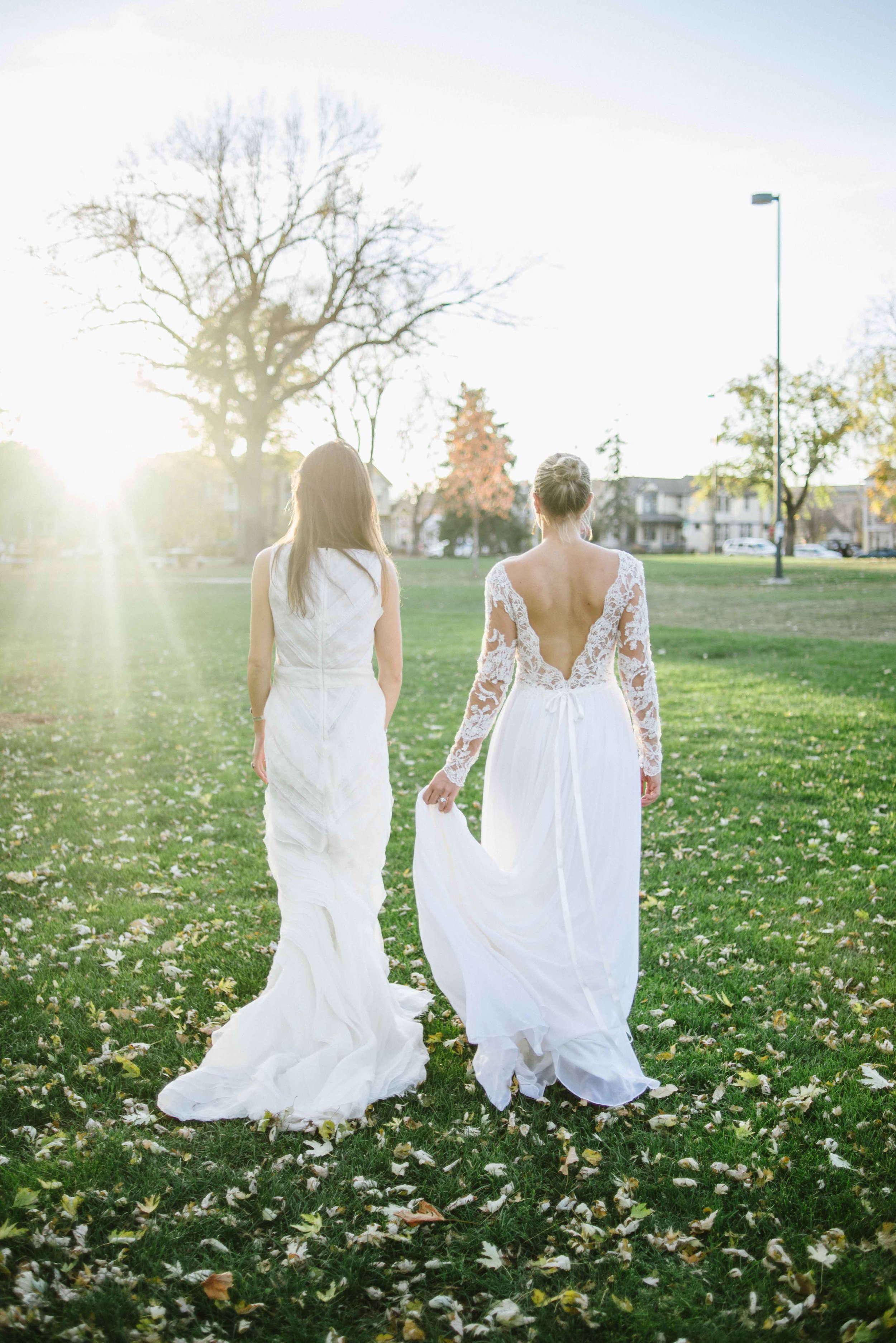 Fall Wedding Inspiration | J. Mendel "Zoe" &amp; Anne Barge "Leyland" | available at Little White Dress Bridal Shop in Denver | Photography: Kelly Leggett 
