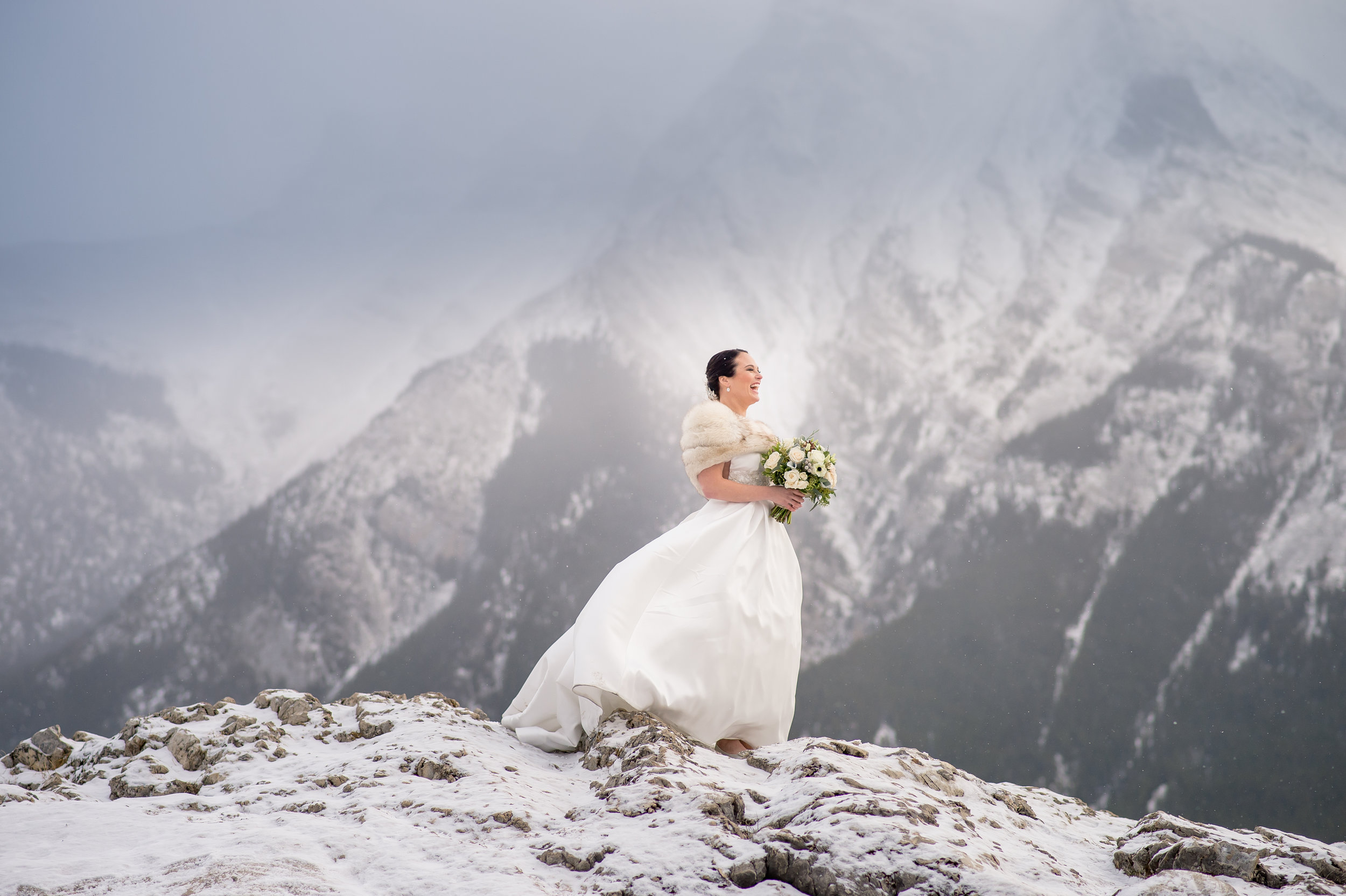  Winter wedding in Banff, Canada | Anne Barge Harlequin gown from Little White Dress in Denver, Colorado |&nbsp; Orange Girl Photography  