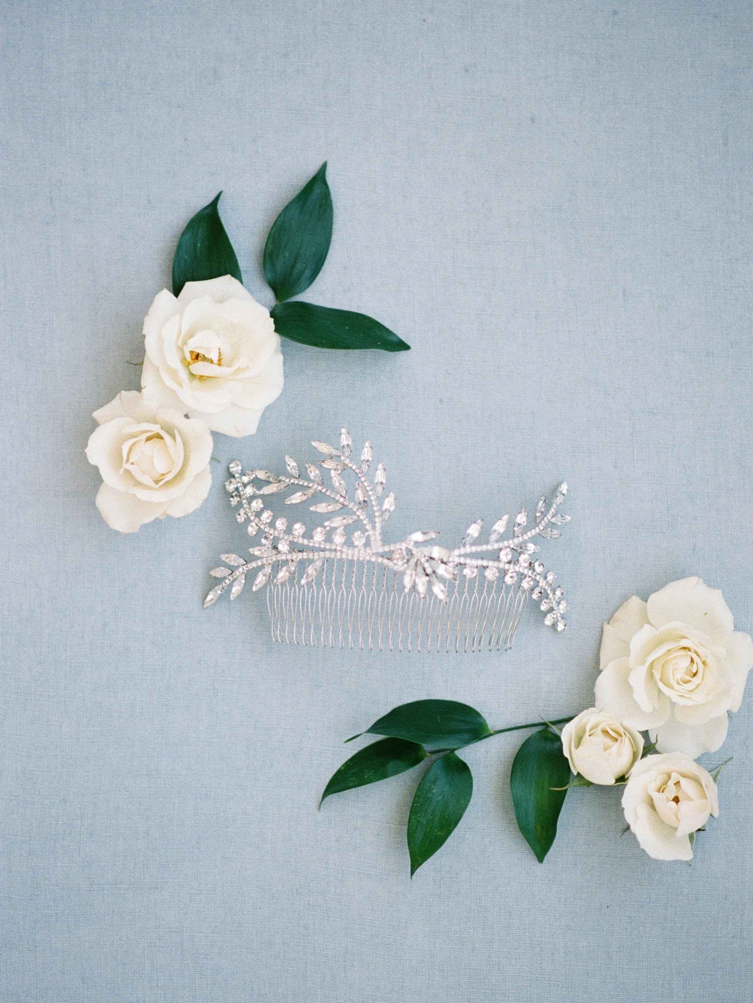 Jennifer Behr headpiece | Spring Bridal Inspiration from Little White Dress Bridal Shop in Denver, Colorado | Decorus Photography