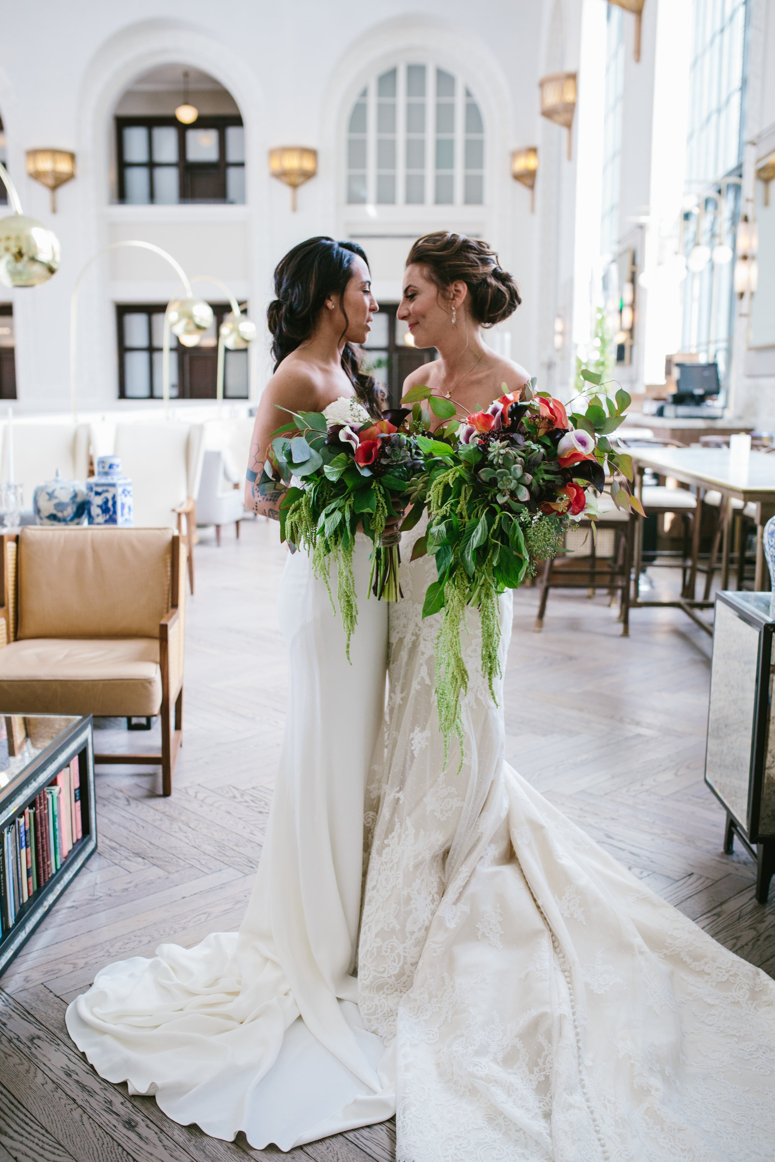  Emily + Jovan | Denver Union Station Wedding | Matthew Christopher Cosette gown from Little White Dress Bridal Shop | Photo by We Are Matt + Jess 