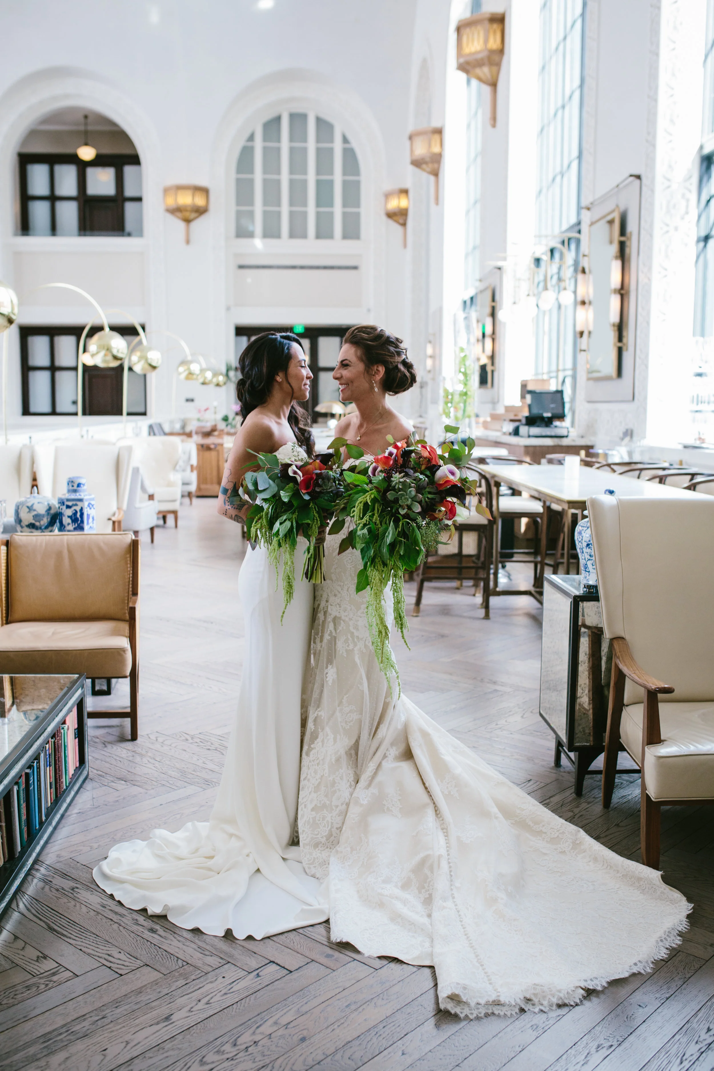 Emily + Jovan | Denver Union Station Wedding | Matthew Christopher Cosette gown from Little White Dress Bridal Shop | Photo by We Are Matt + Jess