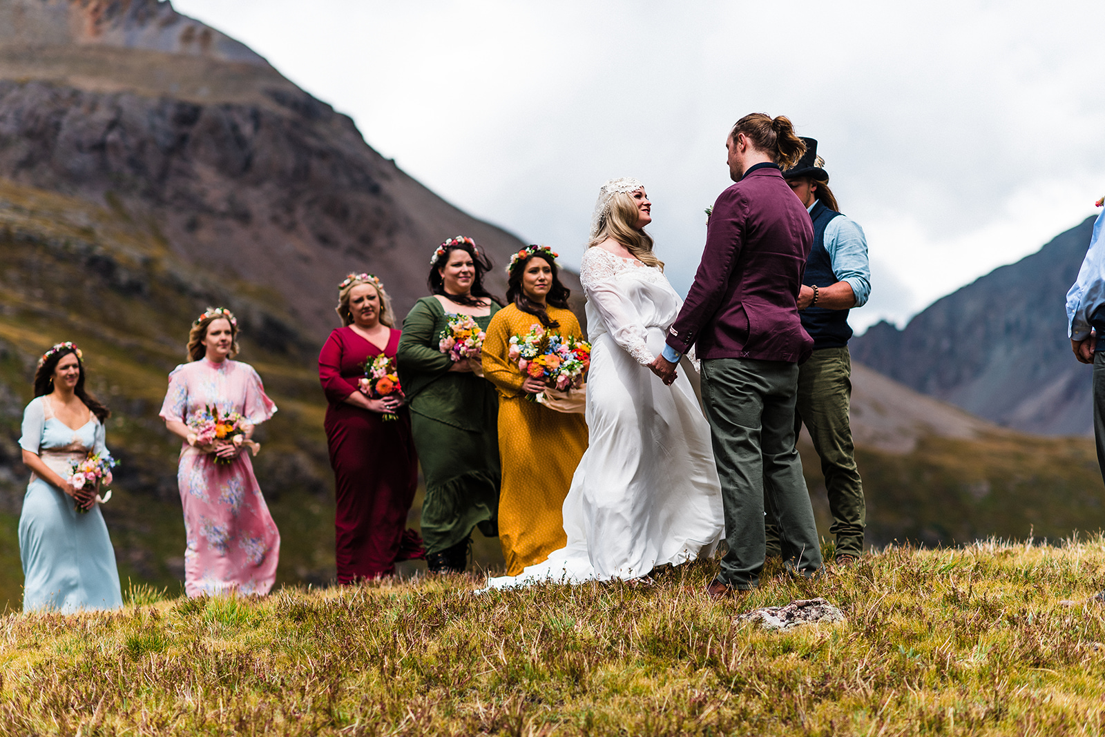 Ouray Wedding, Rocky Mountain Wedding, Claire Pettibone Boho Veil, Lillian West wedding dress, Denver Bridal Shop
