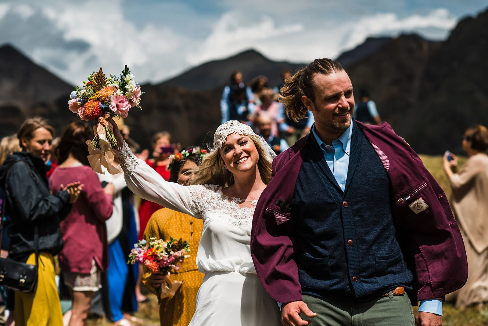 Ouray Wedding, Rocky Mountain Wedding, Claire Pettibone Boho Veil, Lillian West wedding dress, Denver Bridal Shop
