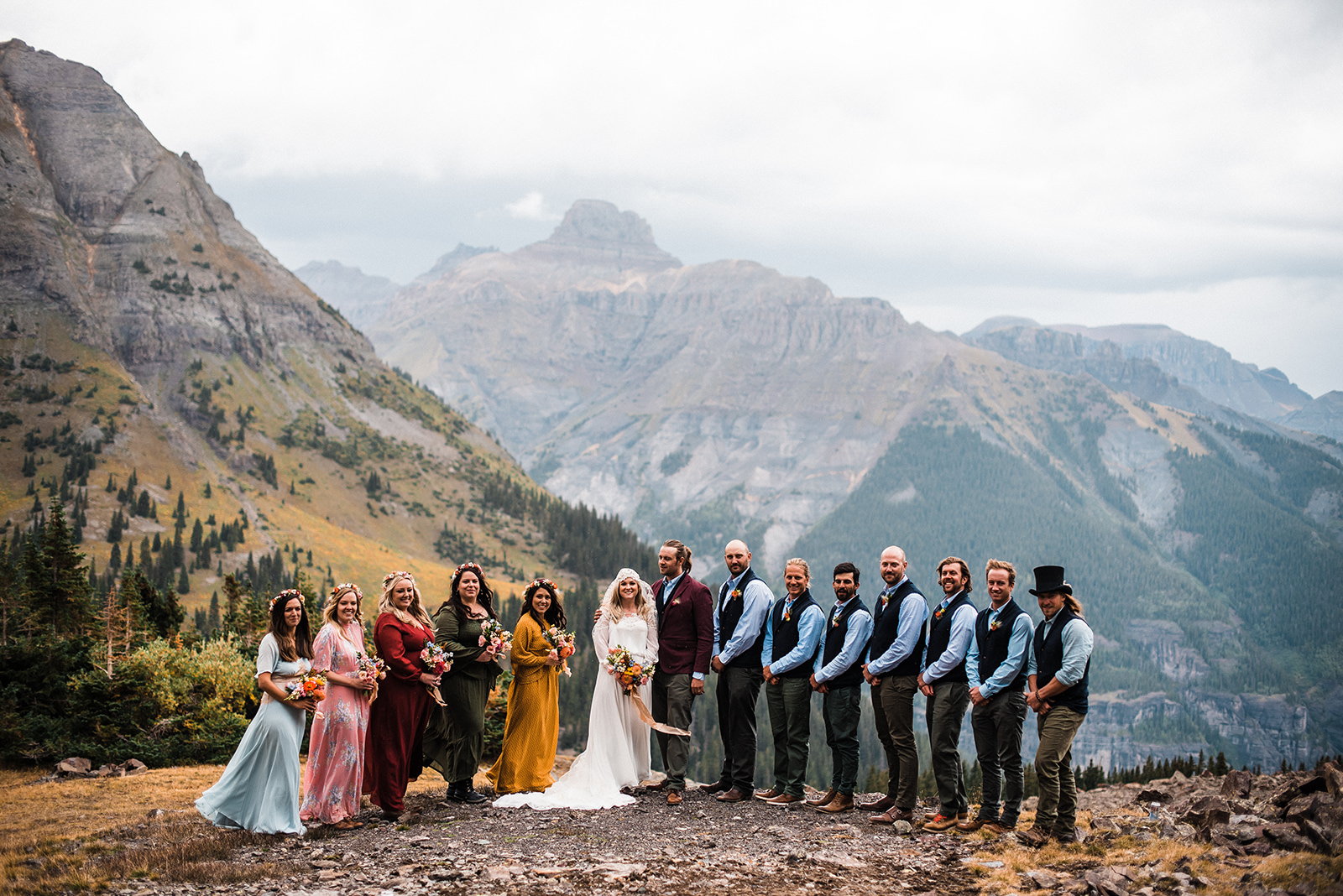 Ouray Wedding, Rocky Mountain Wedding, Claire Pettibone Boho Veil, Lillian West wedding dress, Denver Bridal Shop