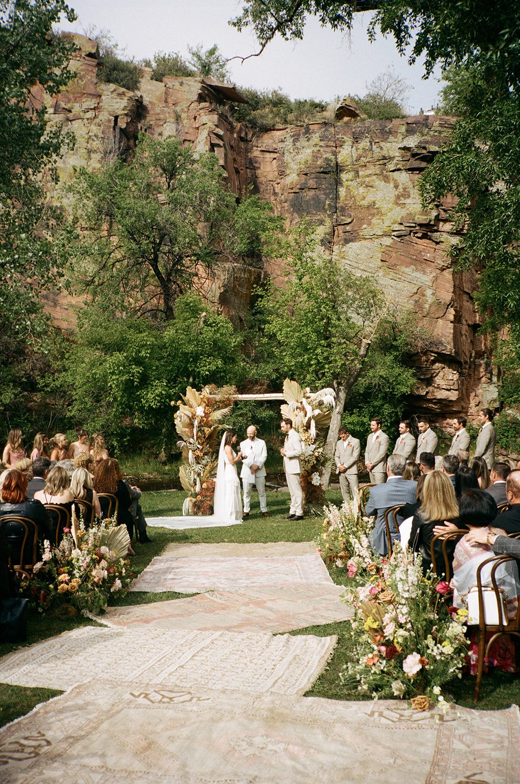  boho wedding outdoor ceremony colorado wedding 