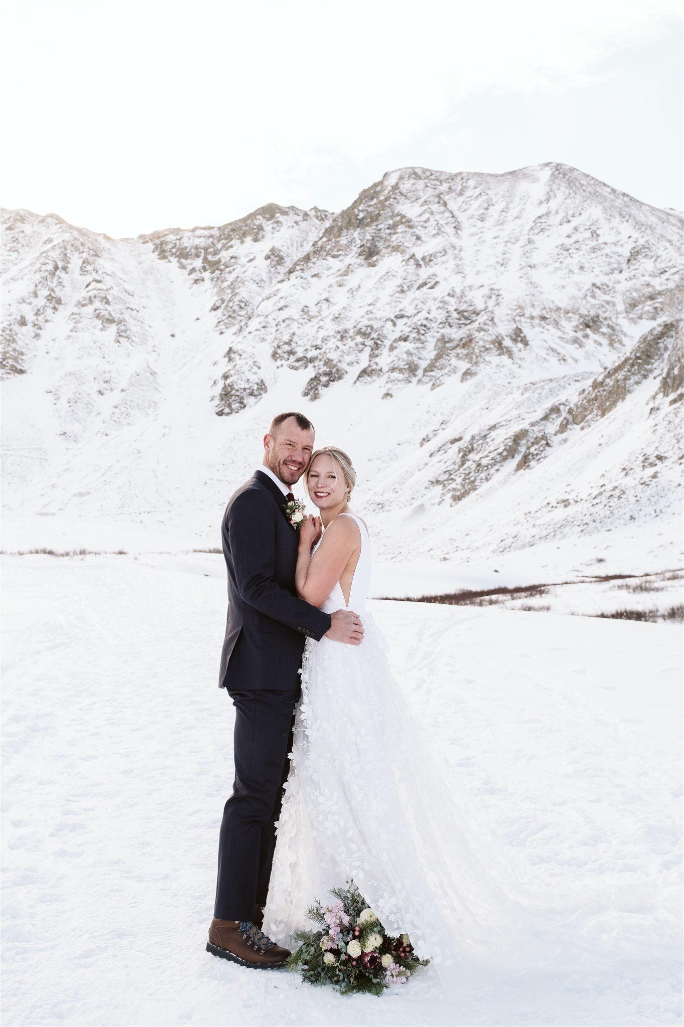  adventure couple mountain elopement winter Colorado 