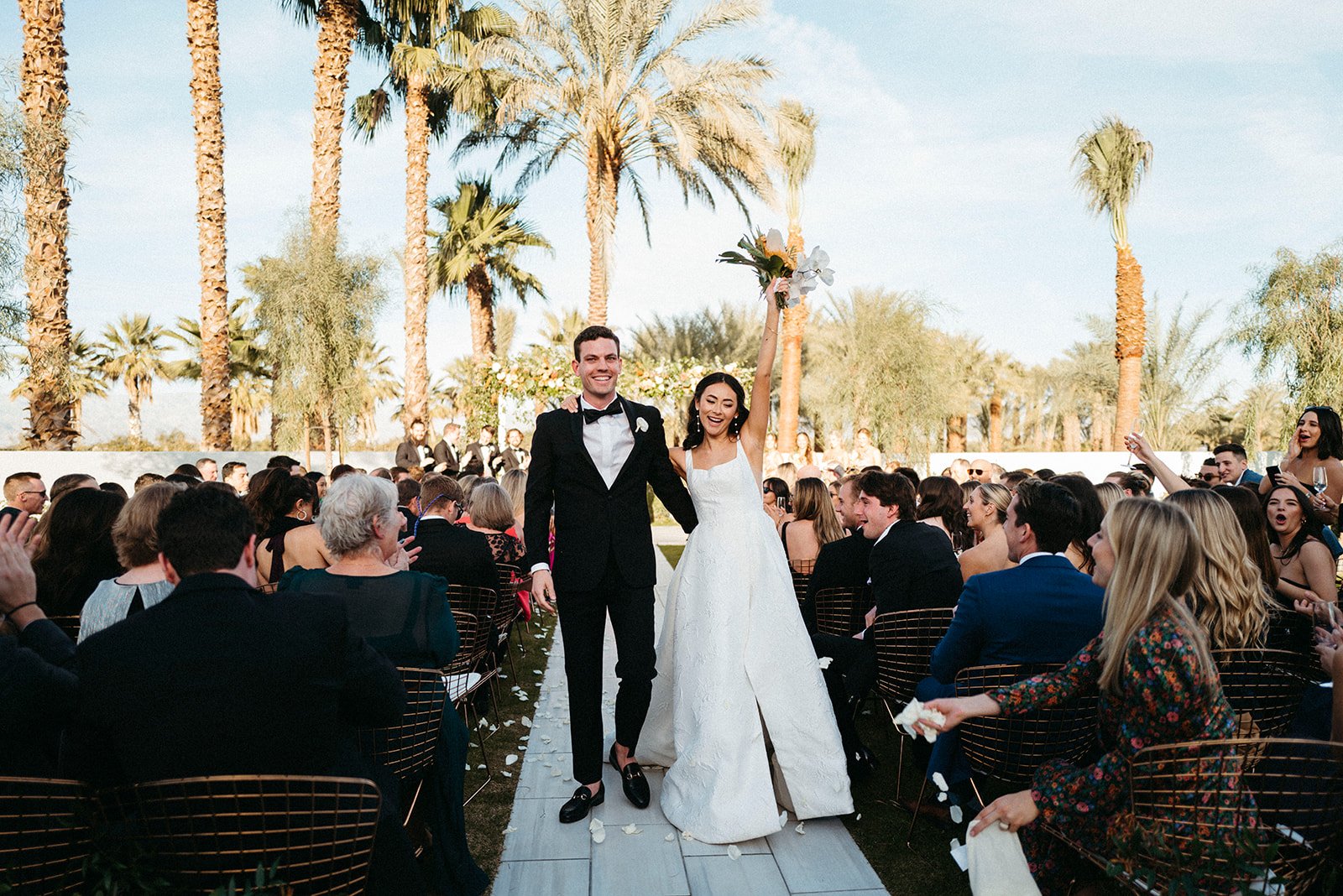  palm springs Anne Barge Coraline floral gown desert wedding 