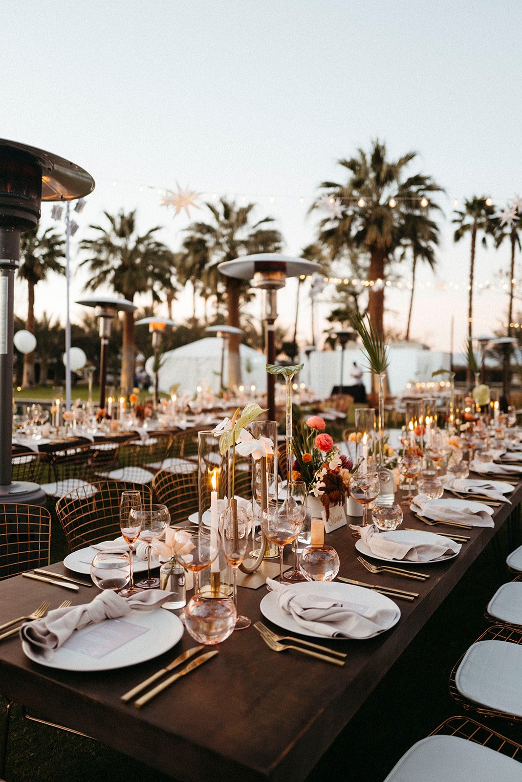  desert wedding table setting details palm springs 