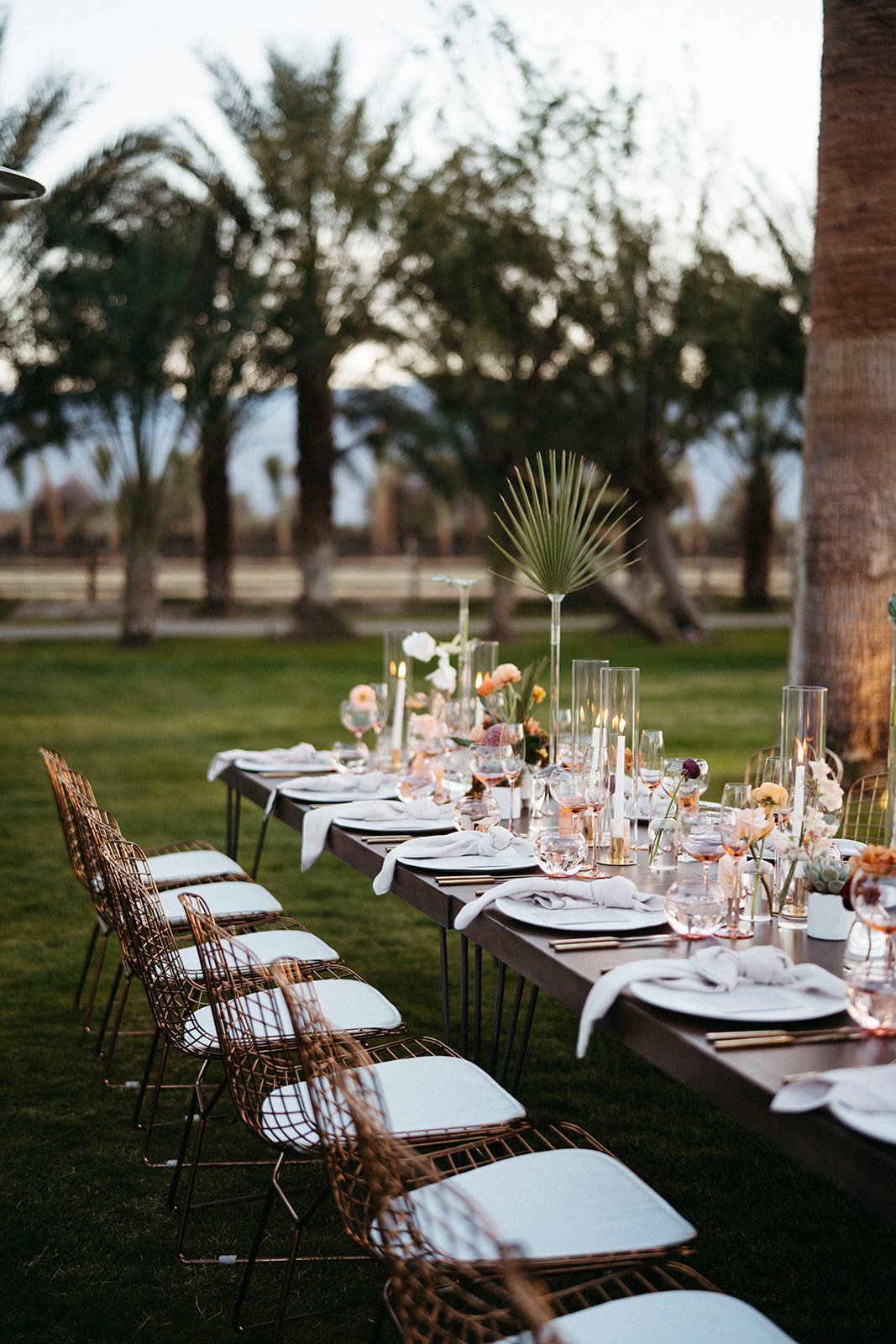  desert wedding table setting details palm springs 