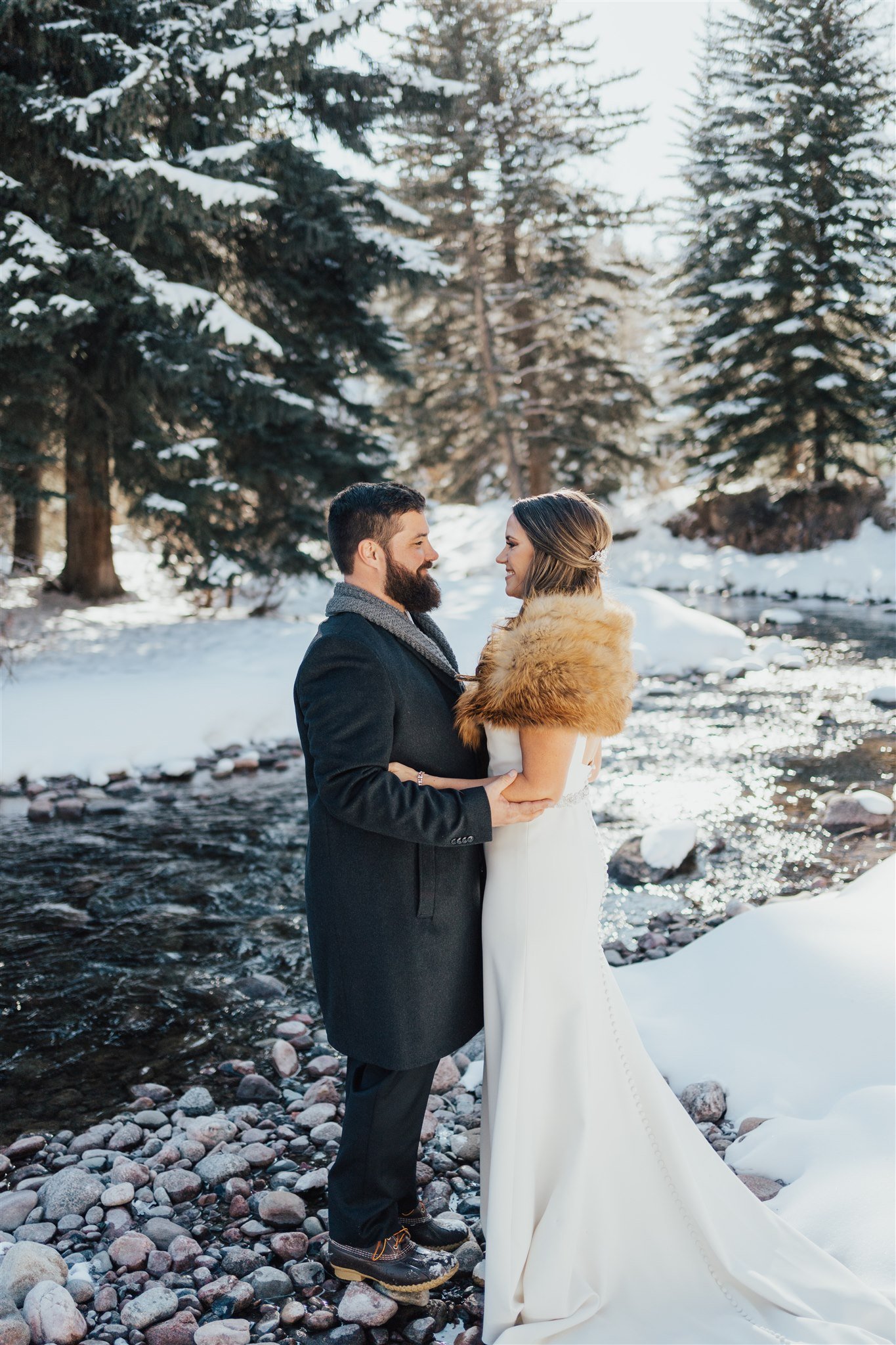  vail wedding mountain Colorado Anne Barge fur stole  